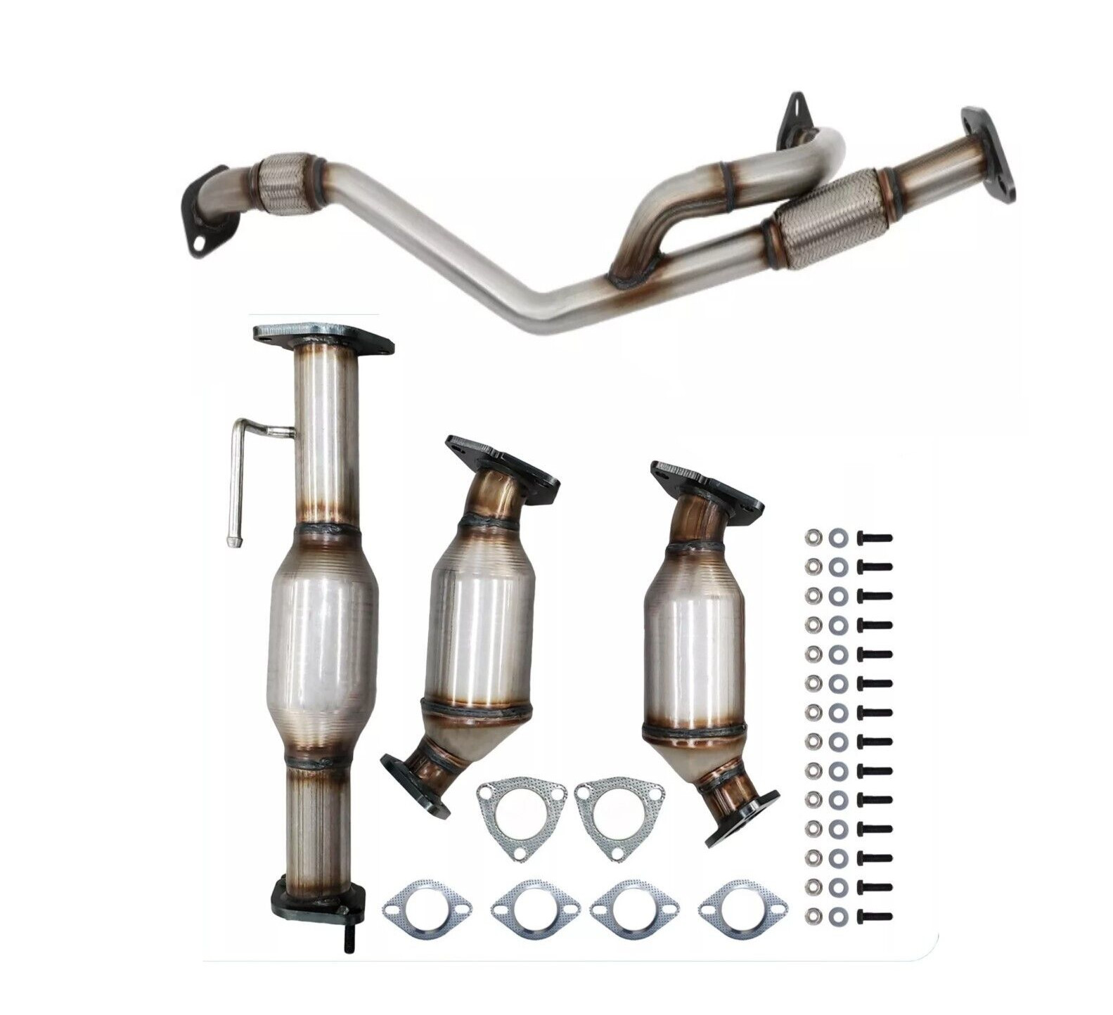All 3 For 2008-2017 Buick Enclave 3.6L Catalytic Converters and Front Y pipe