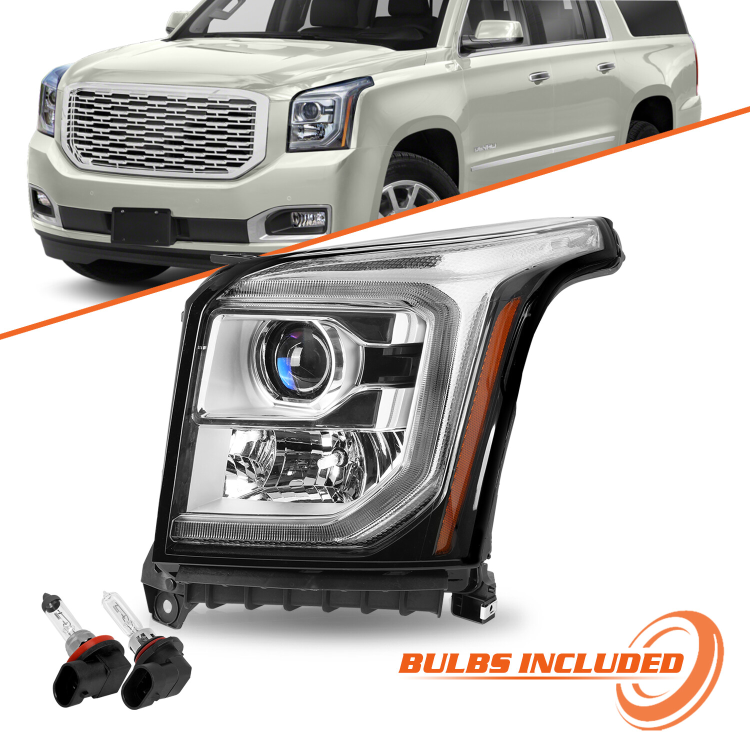 For 2015-2020 GMC Yukon Halogen w/ LED DRL Projector Factory Headlight Left Side For 2015-2020 GMC Yukon Halogen w/ LED DRL Projector Factory Headlight Left Side
