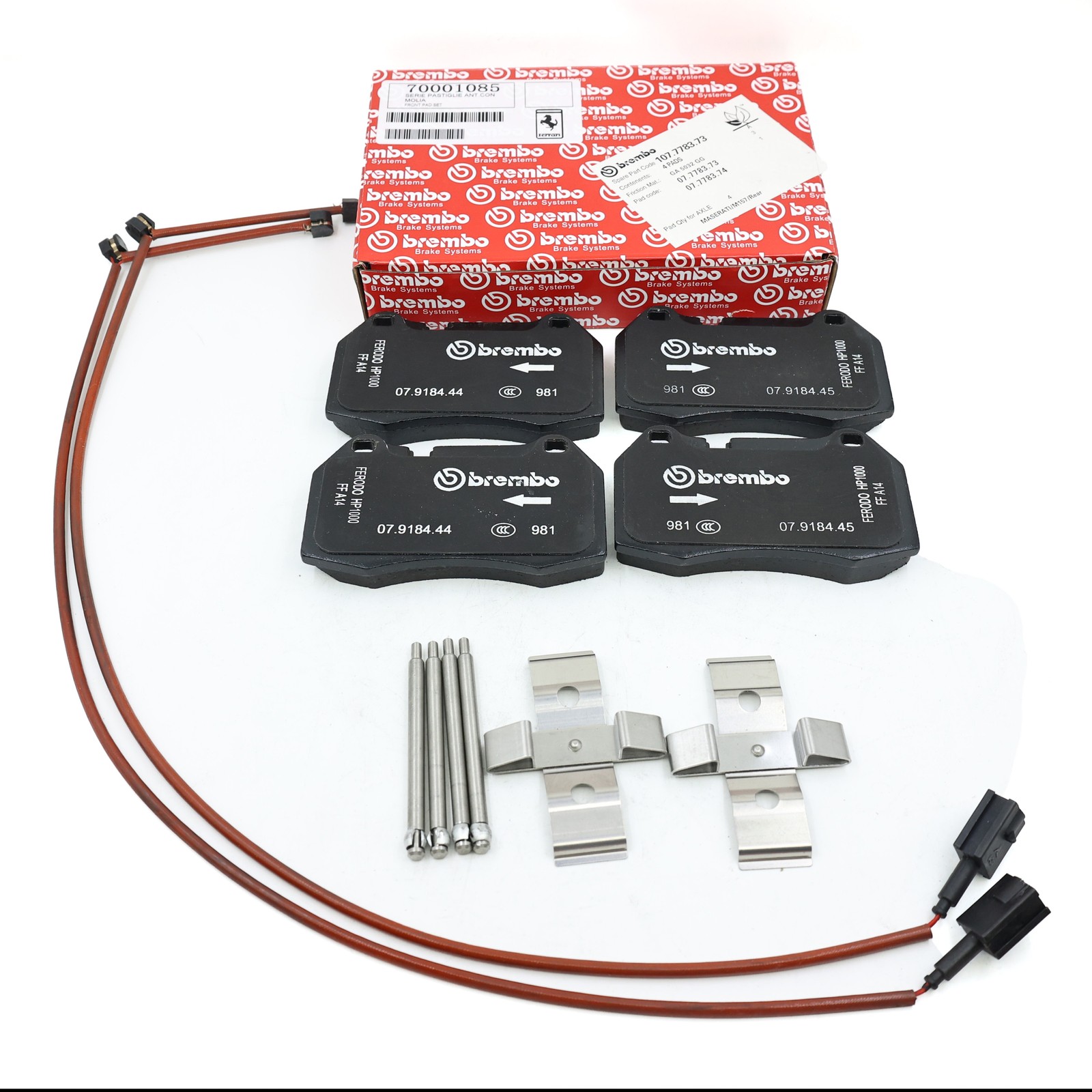 70001085 Genuine Front Brake Pad Kit W/Sensor for Ferrari 430, F430, F430 Spider