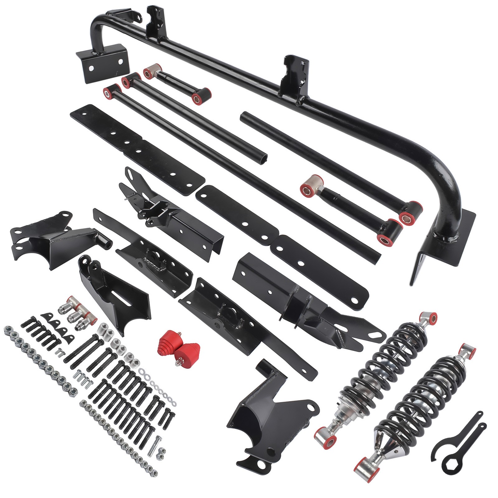 For 1967-69 Chevy Camaro SS Z28 Specific Adjustable Rear 4-Link Kit w/ Coilovers For 1967-69 Chevy Camaro SS Z28 Specific Adjustable Rear 4-Link Kit w/ Coilovers