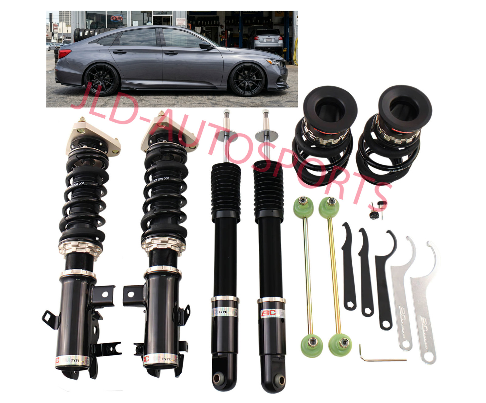 BC Racing BR Extreme Low Coilovers Shock Strut Kit For 18-22 Honda Accord Turbo BC Racing BR Extreme Low Coilovers Shock Strut Kit For 18-22 Honda Accord Turbo