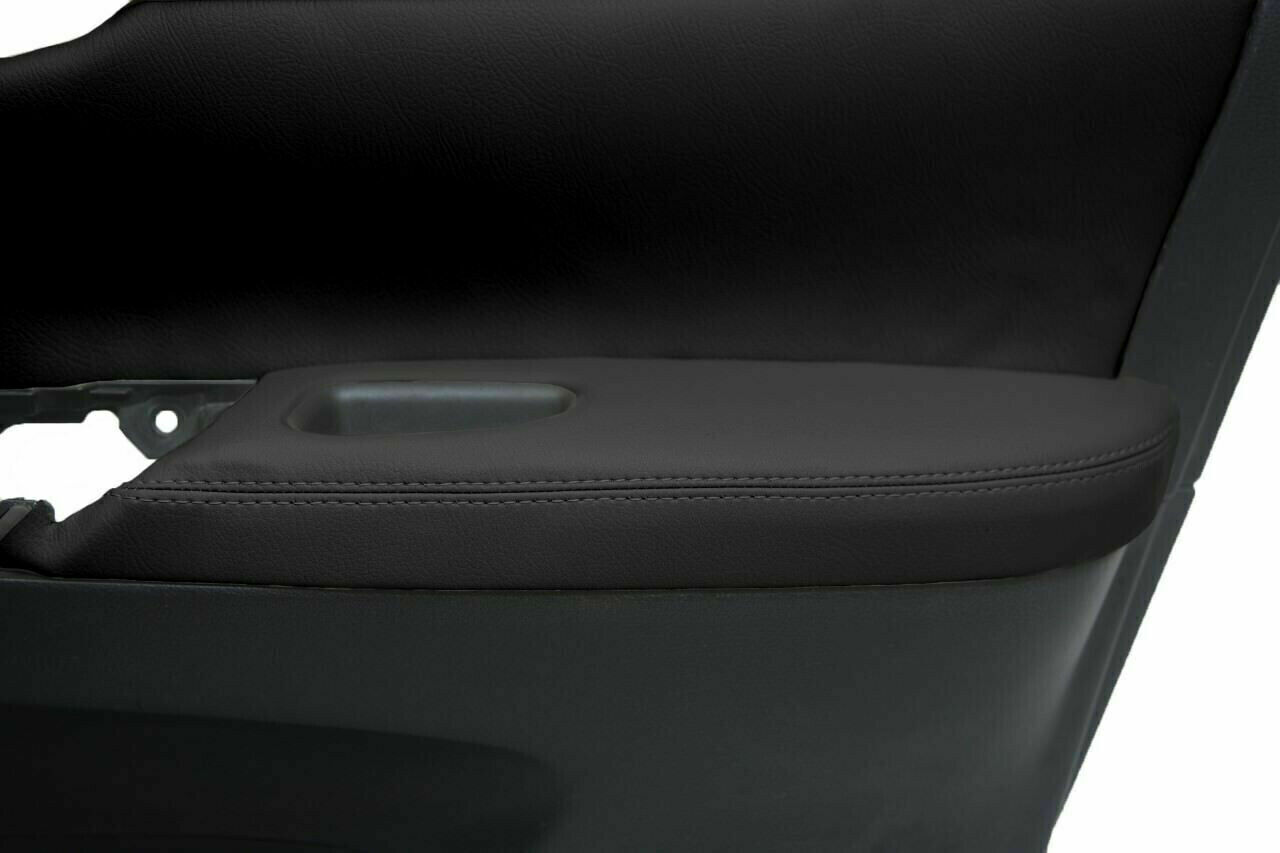 Fits 2013-2019 Nissan Sentra Synthetic Leather Armrest Door Panel Cover Black