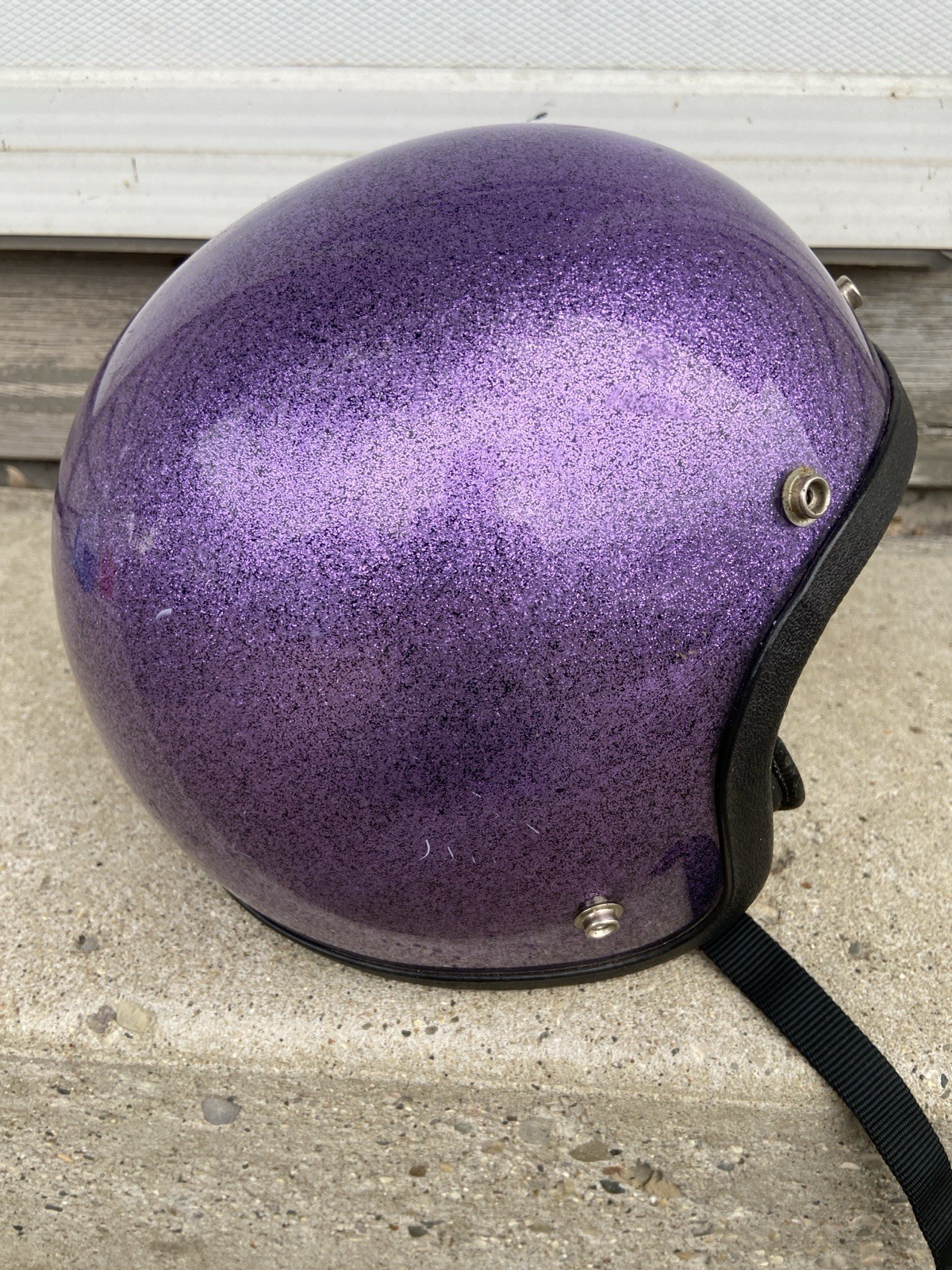 GORGEOUS VINTAGE NORCON TW-1 PURPLE METAL FLAKE HELMET SUPER CLEAN