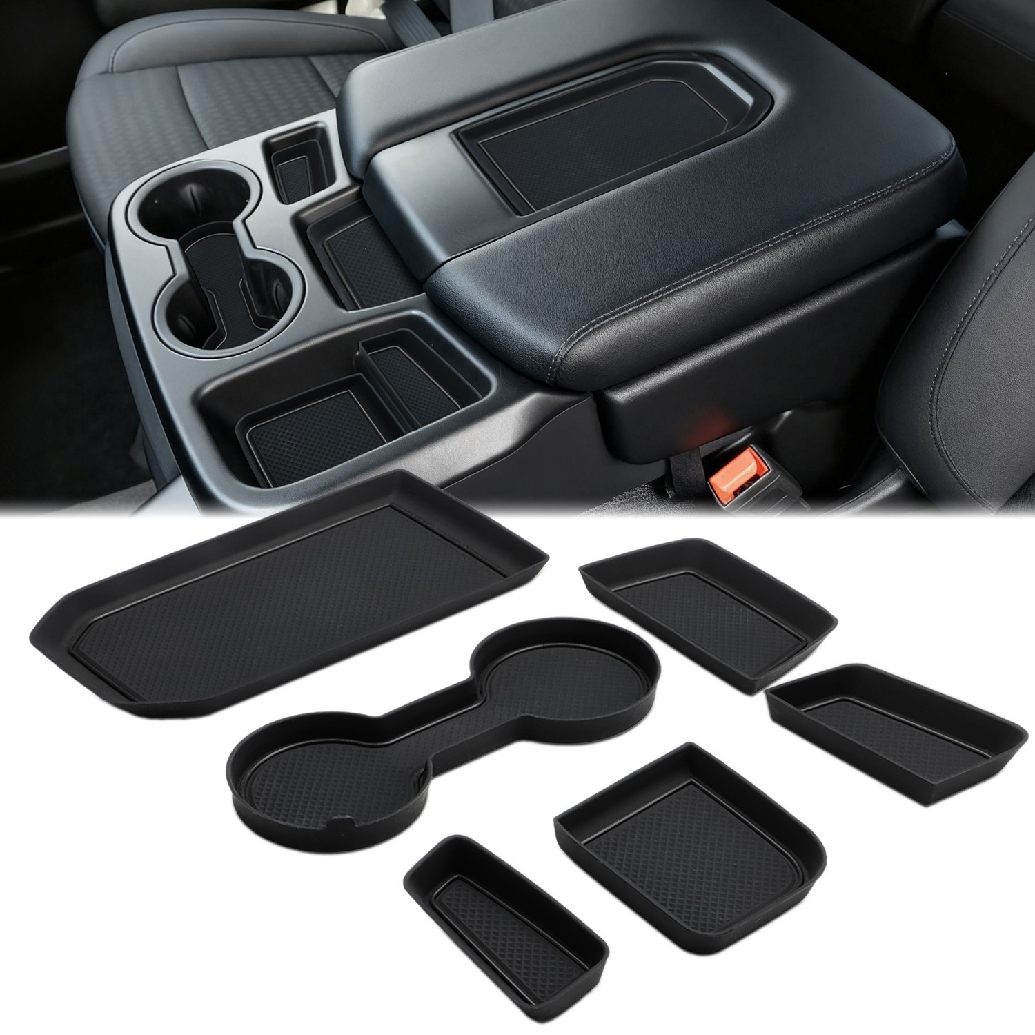 Auovo Decor Mats for Chevy Silverado 1500/GMC Sierra 1500 Crew Cab 2019-2026 Auovo Decor Mats for Chevy Silverado 1500/GMC Sierra 1500 Crew Cab 2019-2026
