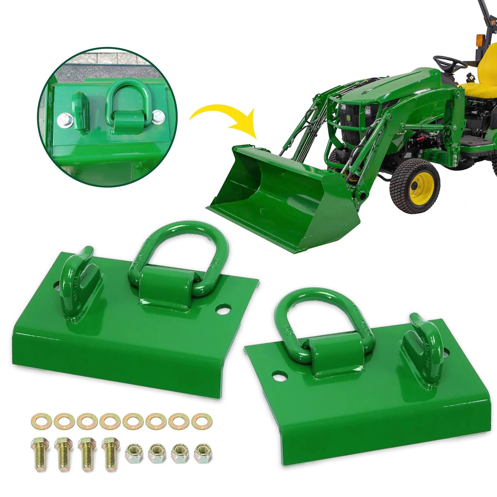 2PCS Bolt on Grab Hooks D Rings For John Deere Compact Tractor 1025R 2032R 3320 2PCS Bolt on Grab Hooks D Rings For John Deere Compact Tractor 1025R 2032R 3320