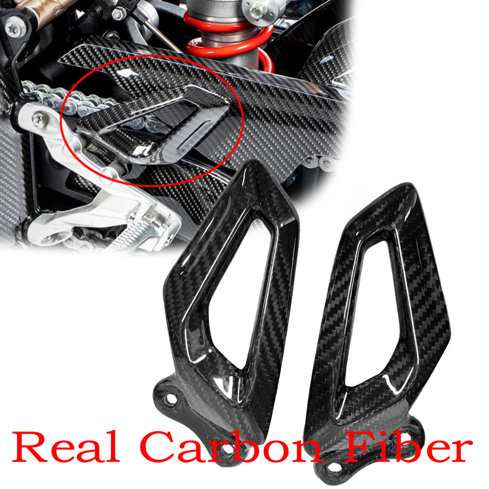 For 2019 - 2023 S1000RR Full Carbon Fiber Rearset Foot Heel Guard Plates Cowl