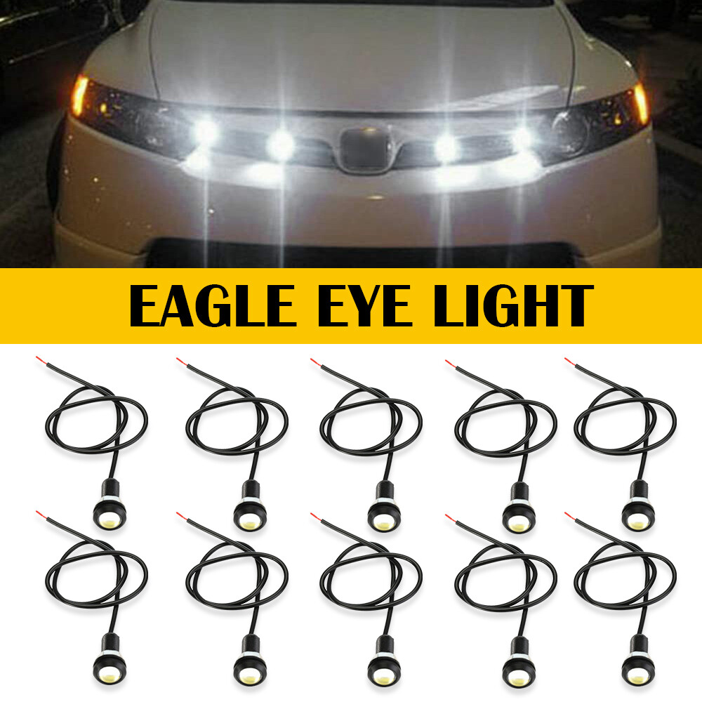 10X 9W White LED Eye Car Motor Daytime Running DRL Tail Backup Lights Bulb