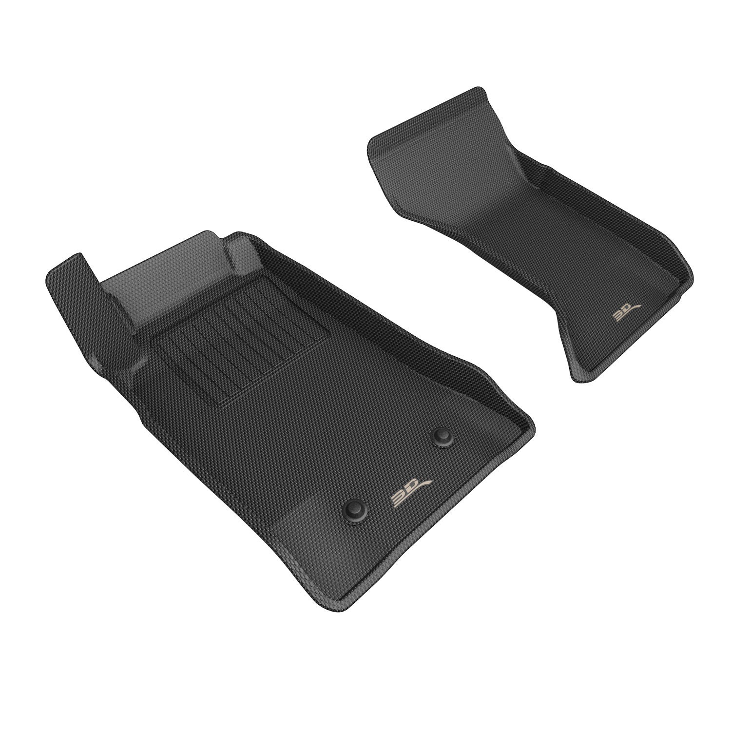 3D Maxpider 2006-2015 Fits Mazda MX-5 Miata Kagu Black 1st Row Floor Mats