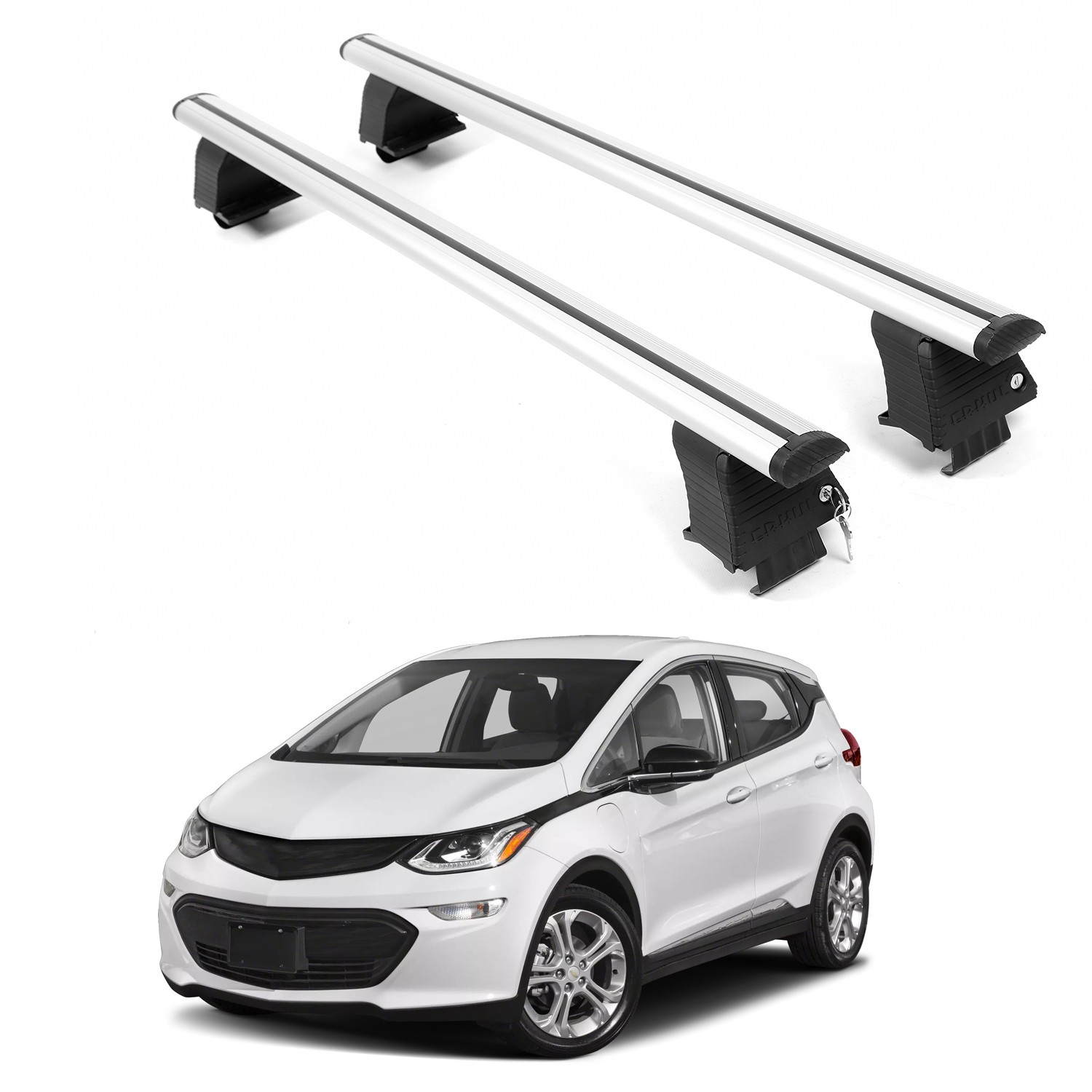 Open Box Roof Rack Crossbars For CHEVROLET BOLT EV 2017-2023 Naked Roof Silver