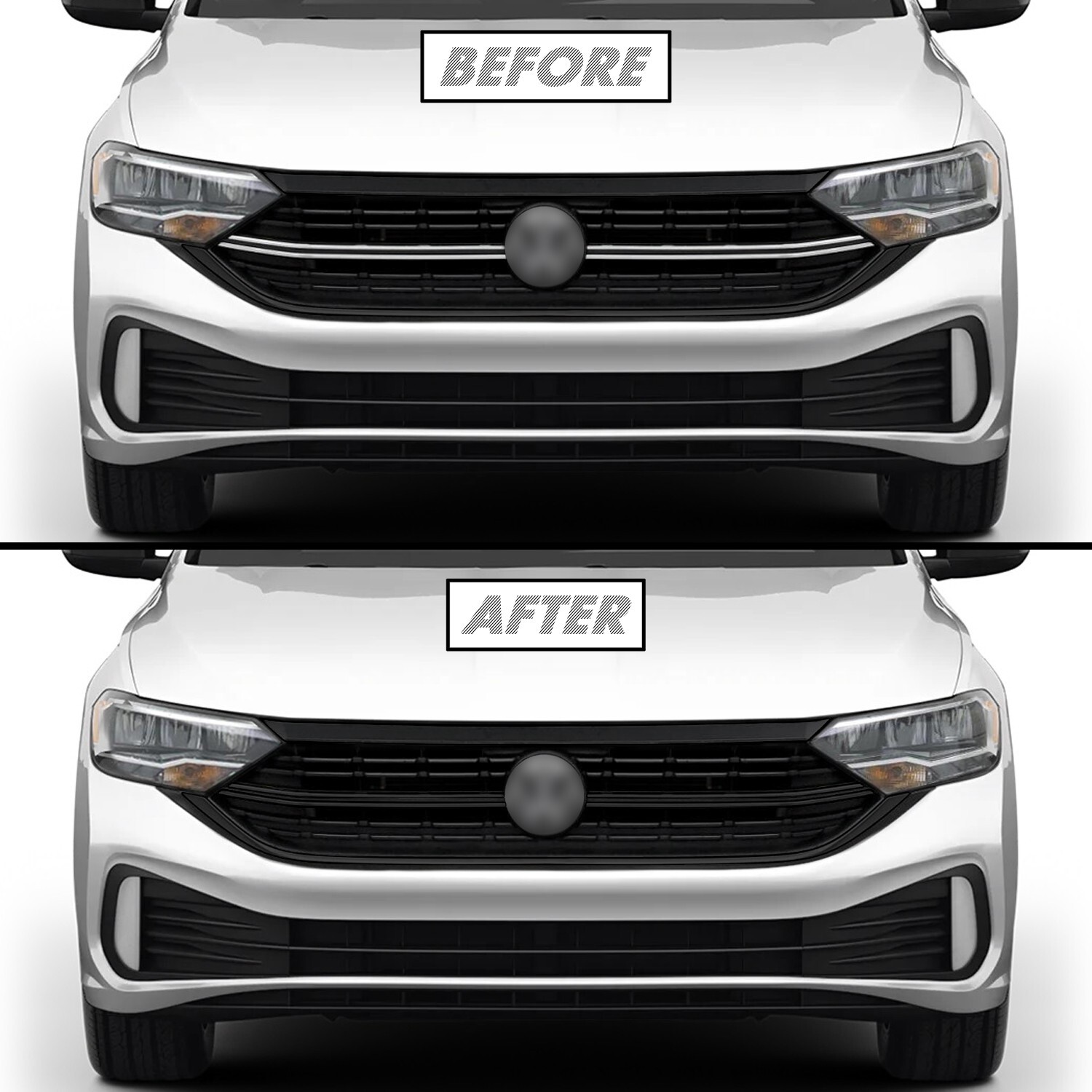 Chrome Delete Blackout Vinyl for 2022-25 Volkswagen Jetta Grill Center Trim