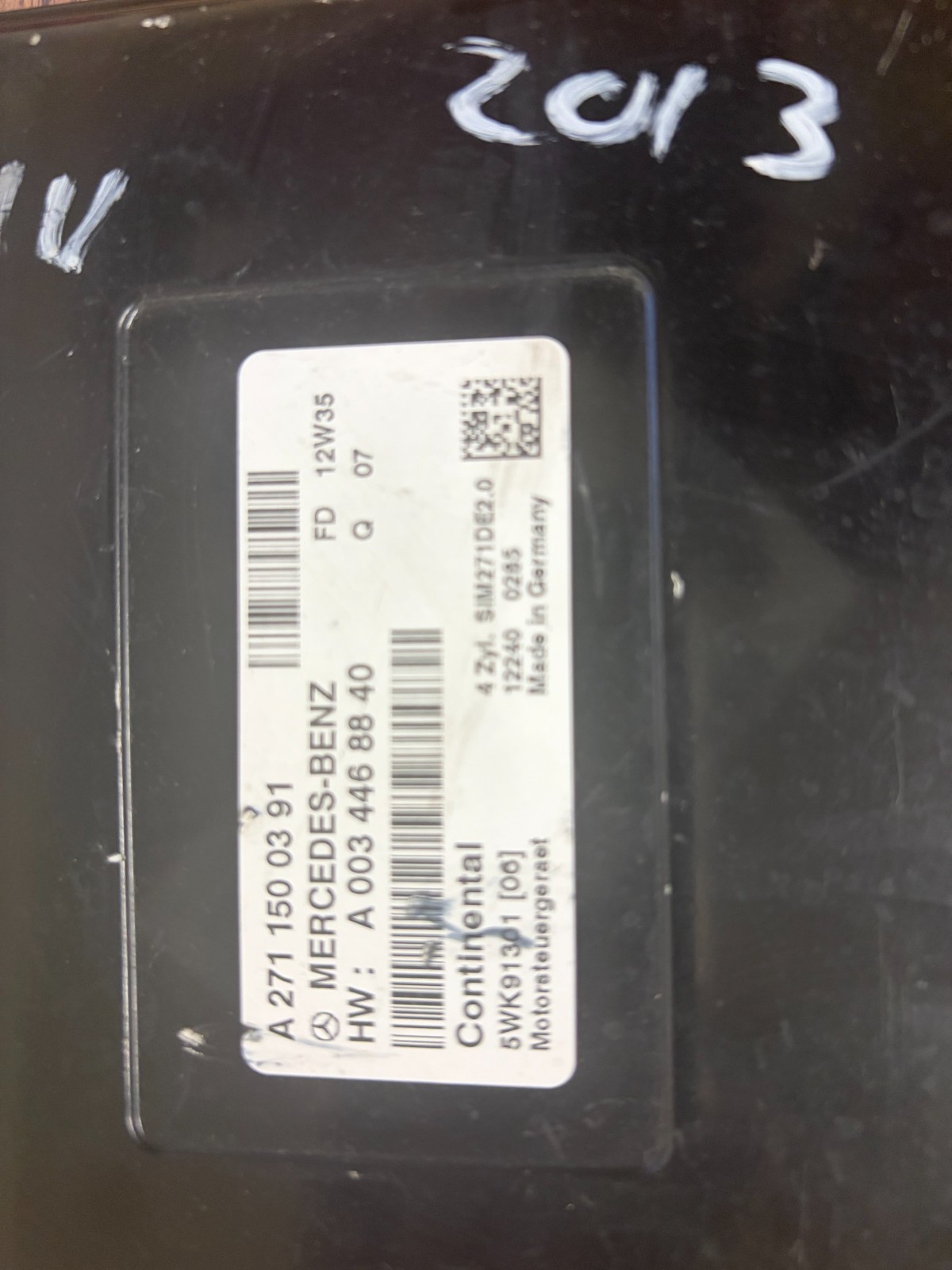 2012-2015 MERCEDES BENZ C250 ECU ECM PCM ENGINE CONTROL MODULE A 271 150 03 91 2012-2015 MERCEDES BENZ C250 ECU ECM PCM ENGINE CONTROL MODULE A 271 150 03 91