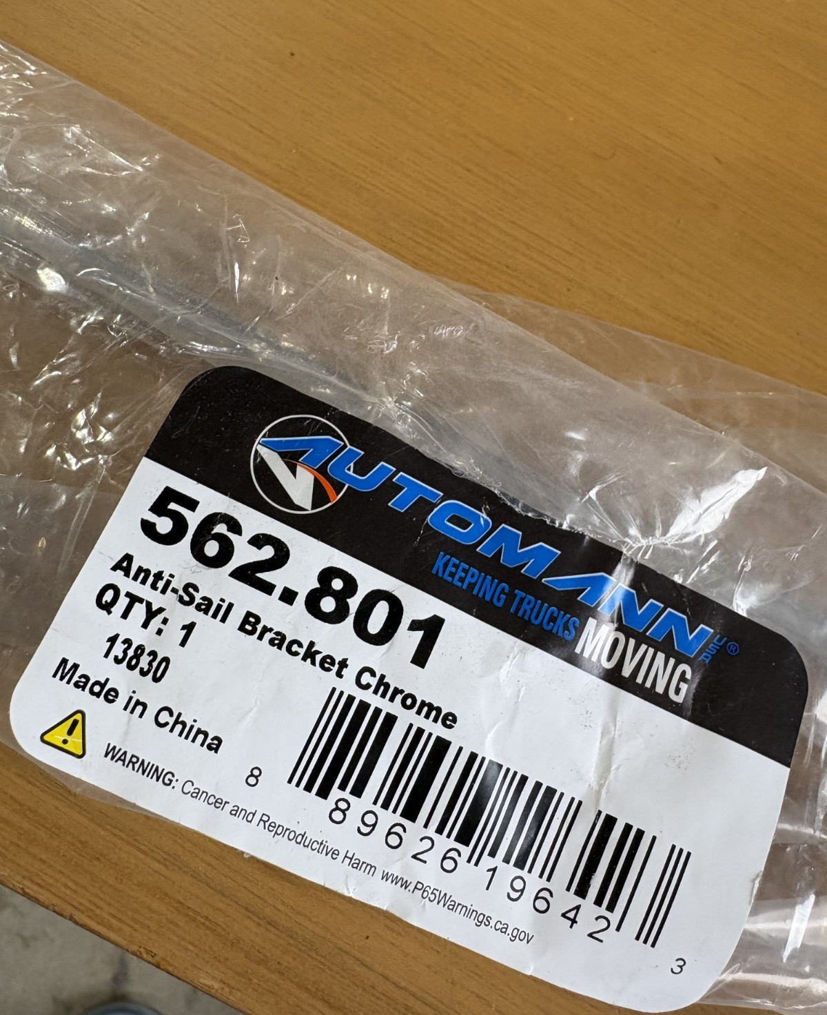 Automann 562.801 Chrome Anti-Sail Bracket Commercial Truck