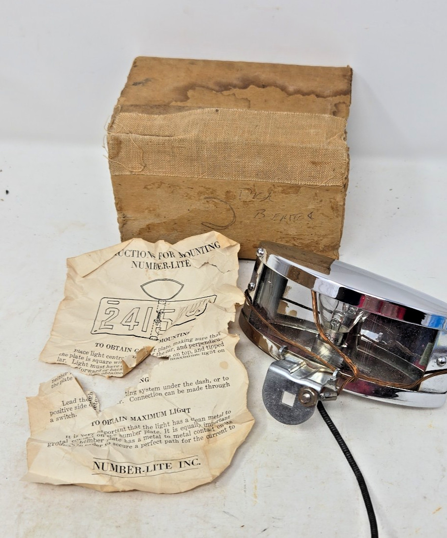 Vintage Number-lite License Plate Light Early 30's universal fit