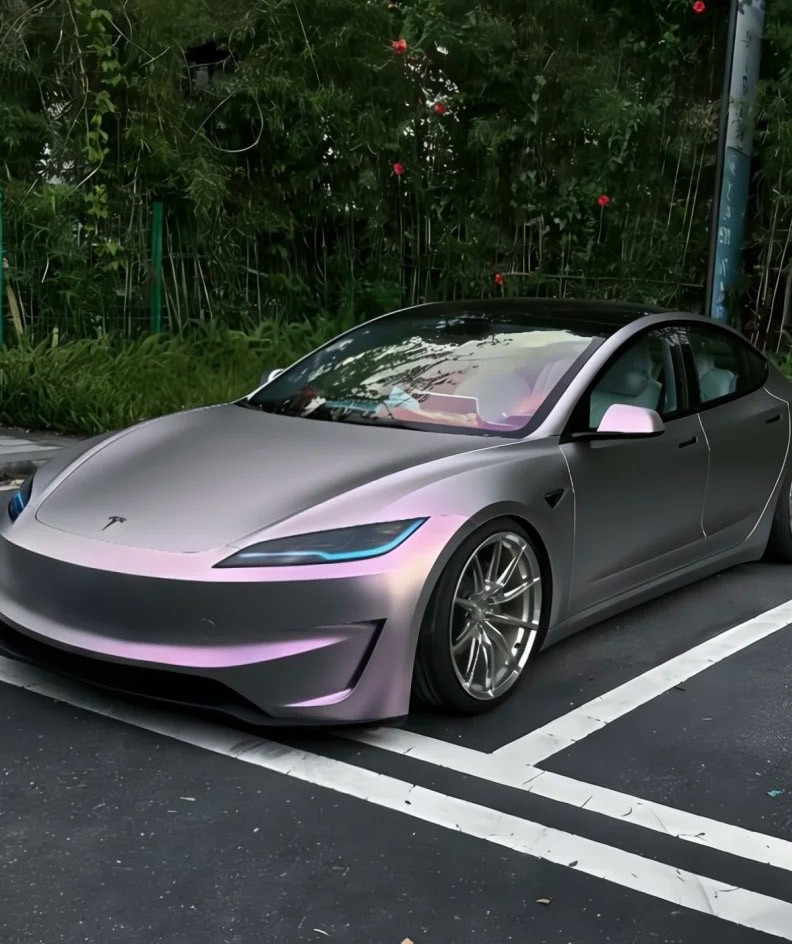 Tech Gray Purple For Tesla Model 3 2025 PreCut Paint Protection Film Wrap Change Tech Gray Purple For Tesla Model 3 2025 PreCut Paint Protection Film Wrap Change