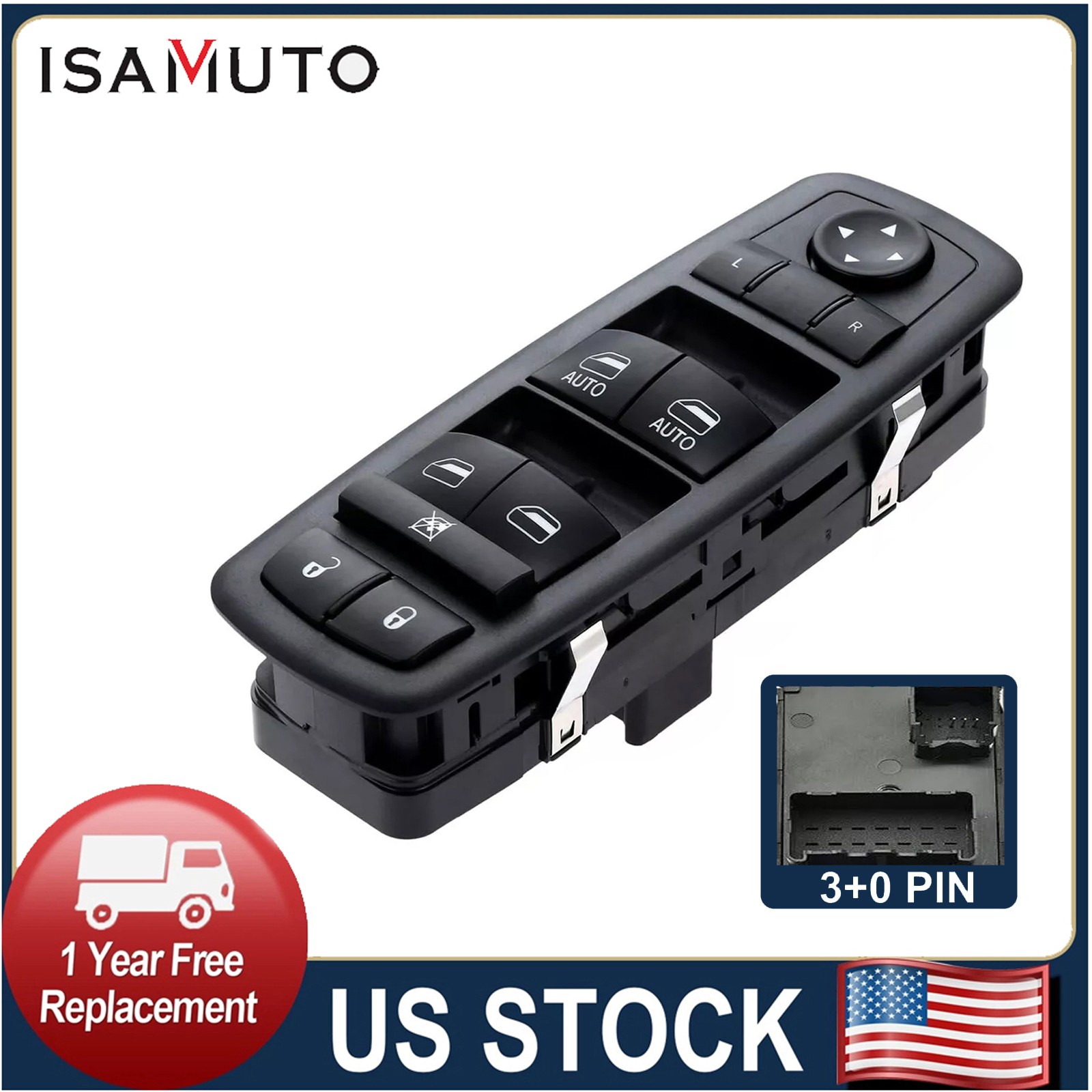 Master Power Window Switch For 12-19 Dodge Grand Caravan 3.6L 68110871AA