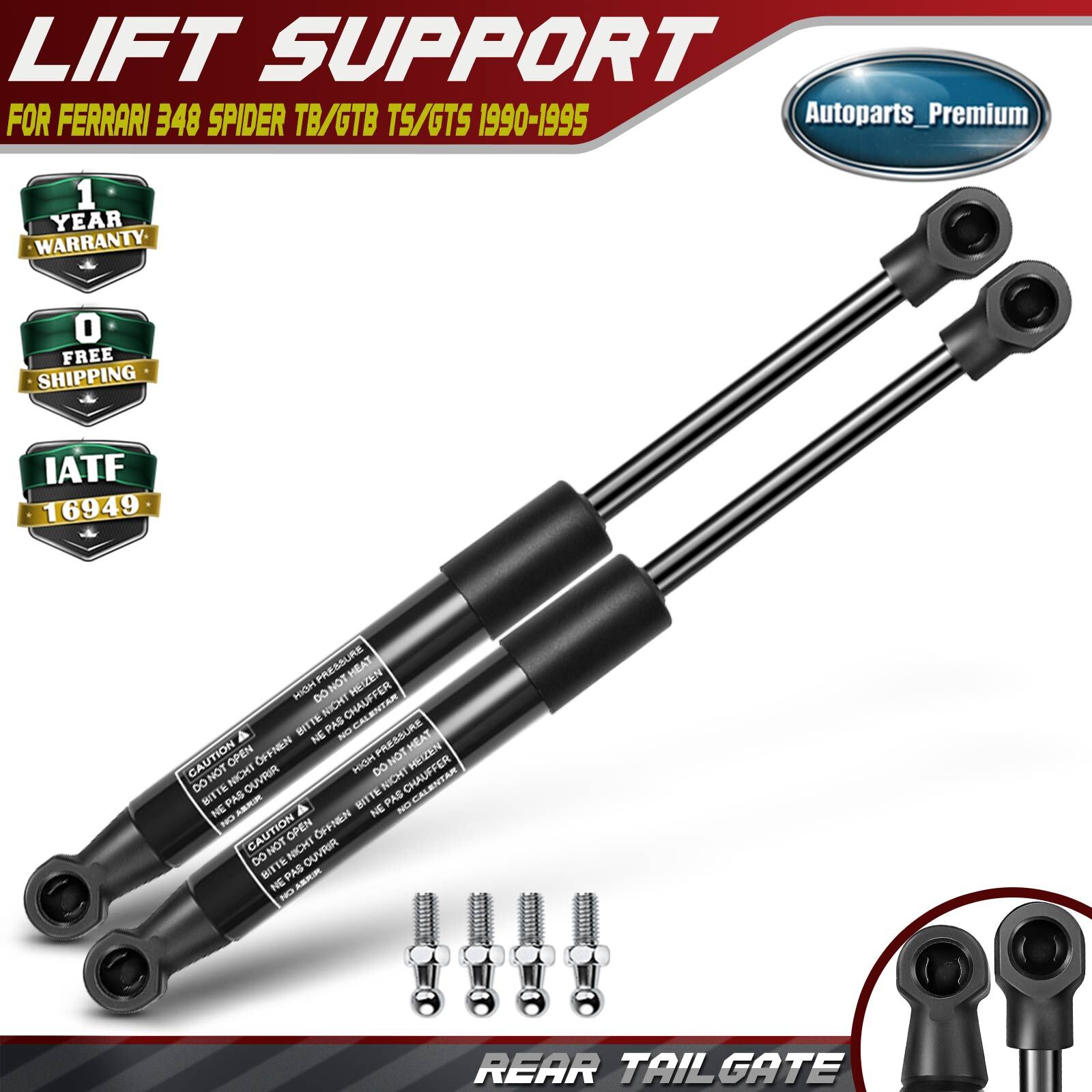 2x Front Hood Lift Supports Shocks Struts for Ferrari 348 GTB TB F355 F355 GTS