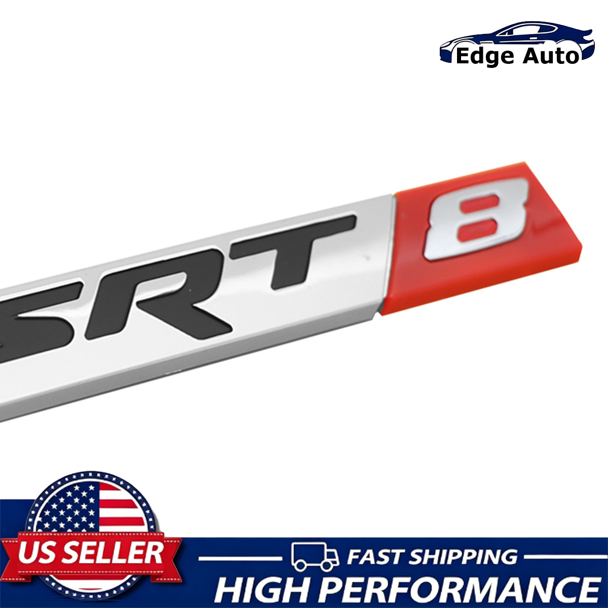 3D Rear Tailgate Badge For Charger Challenger Chy300 SRT8 Emblem Chrome Red