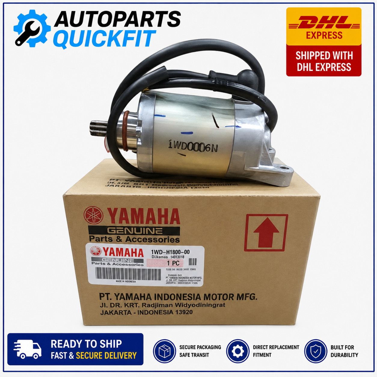Yamaha YZF-R3 MT-03 Starter Motor Assembly 1WD-H1800-00 Genuine