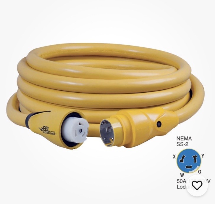 Marinco Boat EEL Shore Power Cable CS504-25 | 25Ft 125/250V 50A R2S3