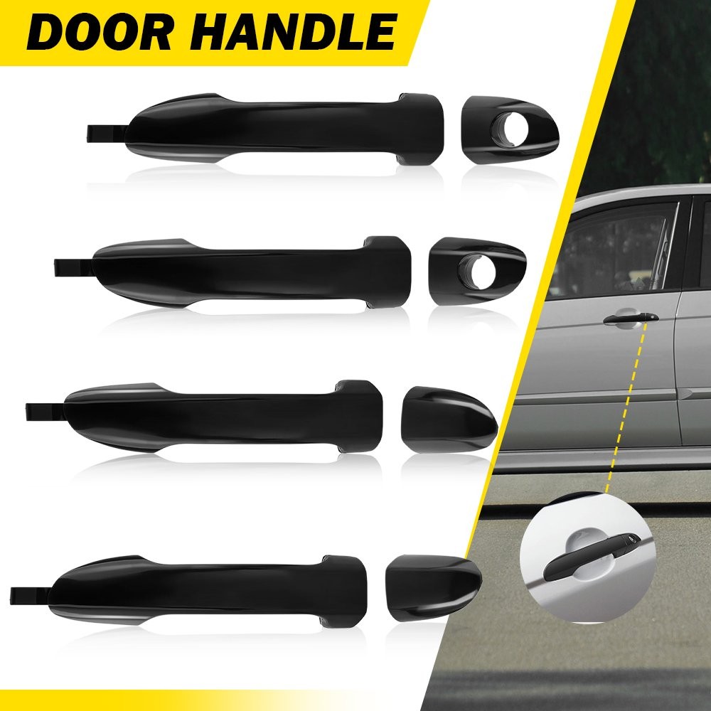 For 2004-2009 Kia Spectra Exterior Smooth Black 4PCS Right Left Side Door Handle