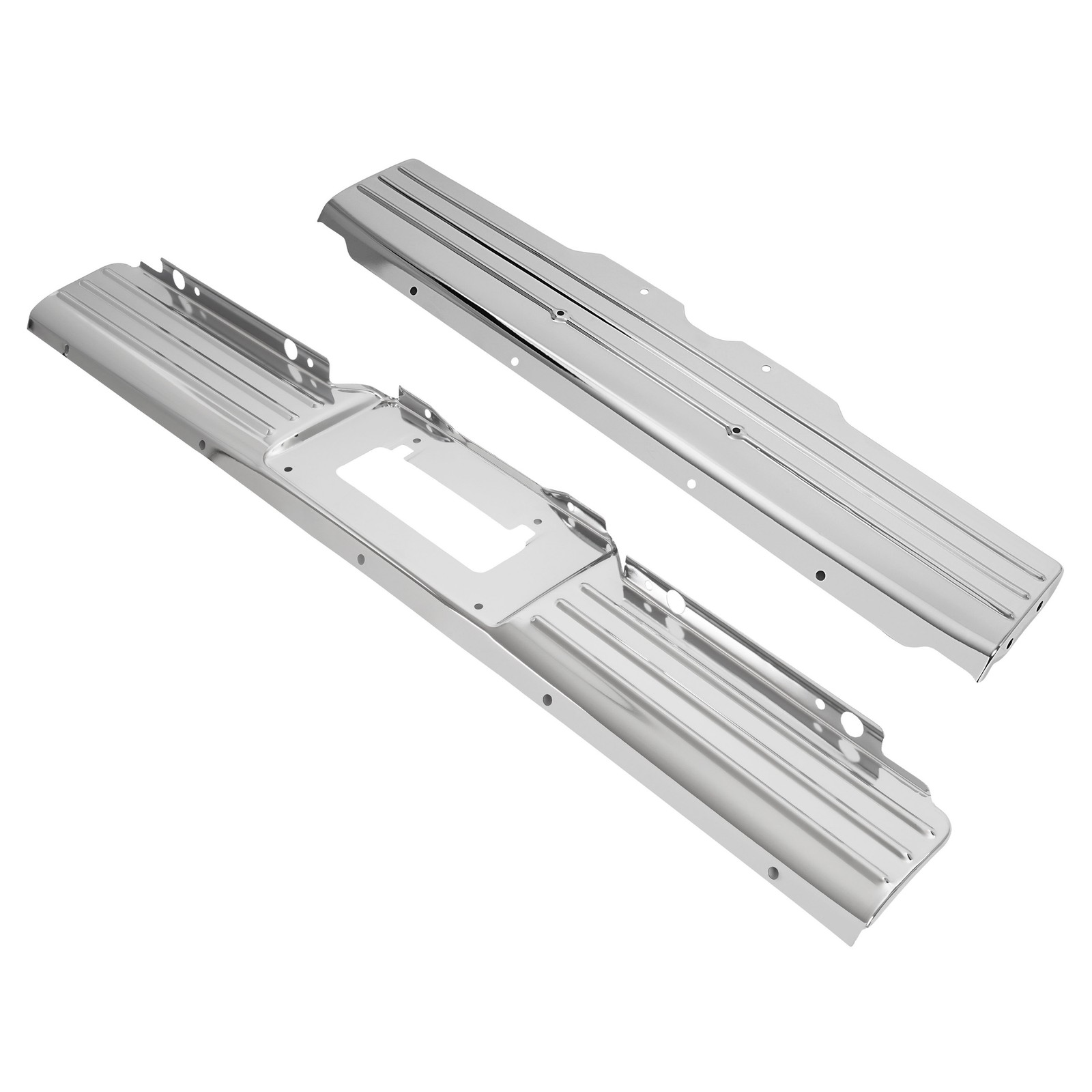 For 1964 Chevy Bel Air Biscayne License Plate Panel Front & Rear Chrome Pair