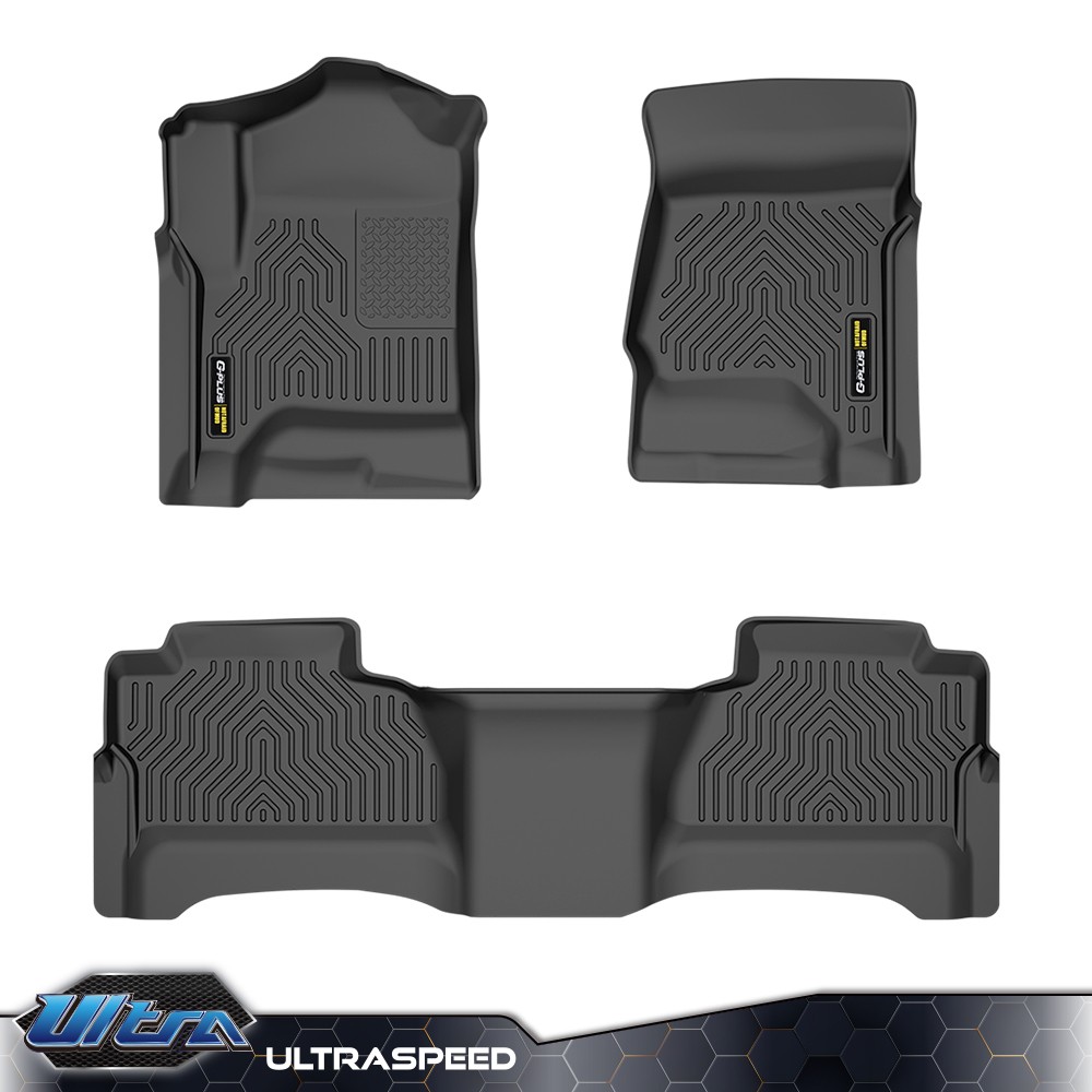 3D Floor Mats For 2014-2018 Chevy Silverado GMC Sierra 1500 Crew Cab All Weather