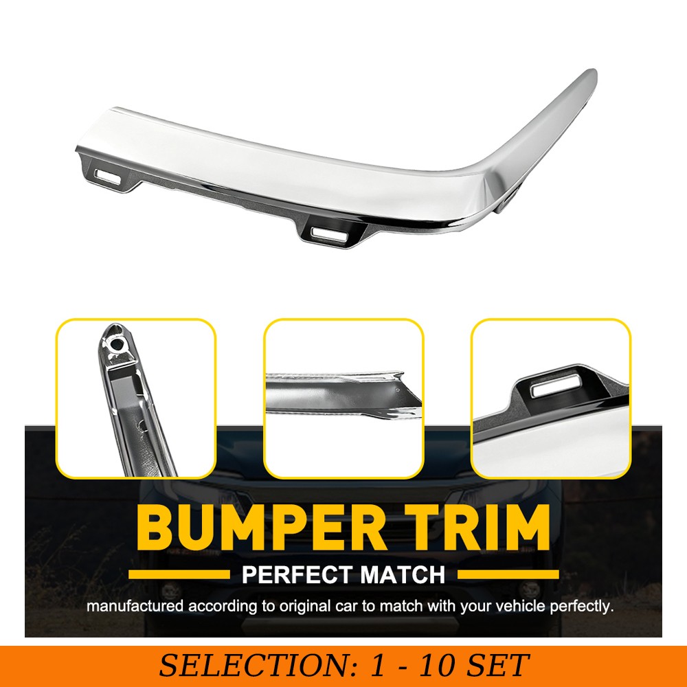 1-10 Front Bumper Face Bar Molding Trim For Honda Pilot 2023 24-2025 Left Chrome