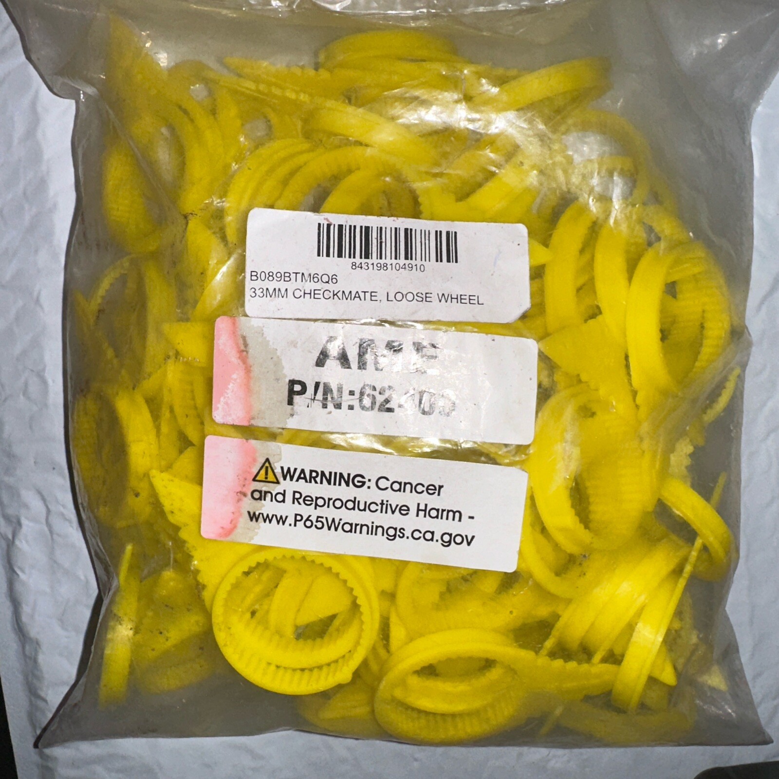 MVP 100 Pack of Fluorescent Yellow Loose Wheel Nut Check Indicator for 33mm Lugs