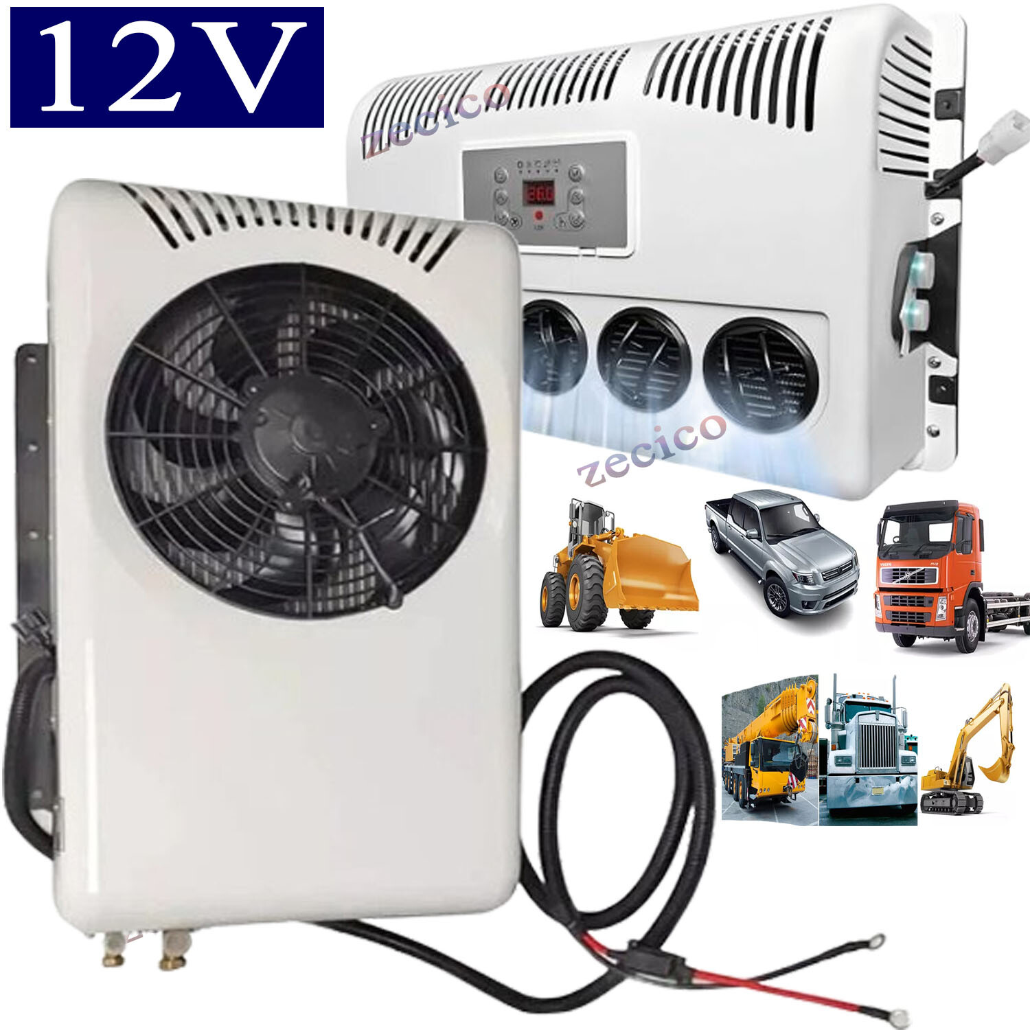 12V Split 12000 BTU Truck Cab Air Conditioner AC Fits Semi Trucks RV Caravan Bus 12V Split 12000 BTU Truck Cab Air Conditioner AC Fits Semi Trucks RV Caravan Bus