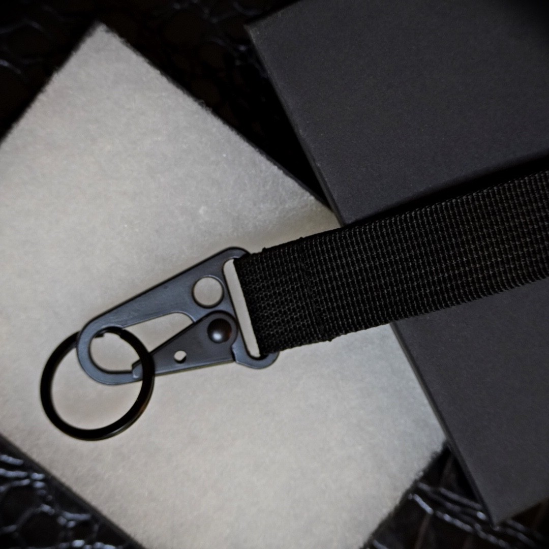 Black Wrist Strap Lanyard Keychain, Black Clip-On Key Ring Accessory