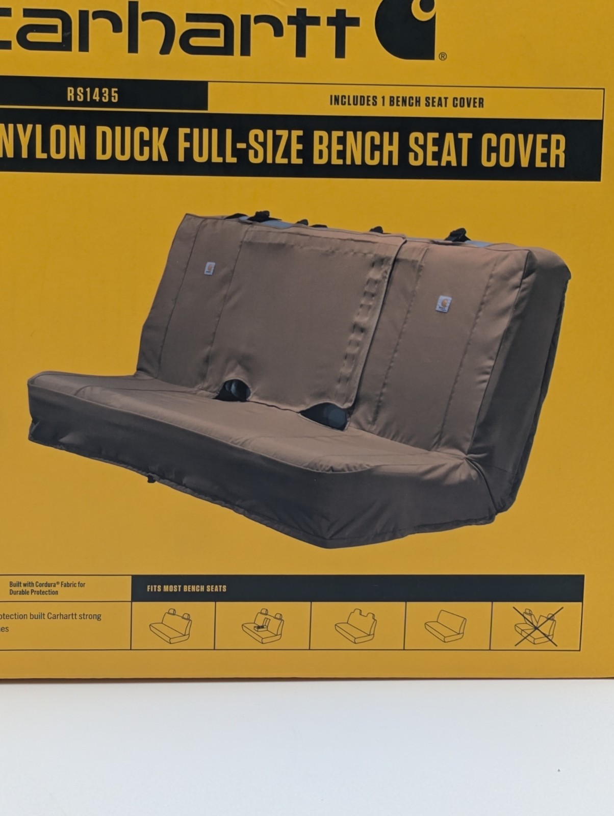 Carhartt RS1435 Universal Nylon Duck Full Size Bench Seat Cover - Brown NEW Carhartt RS1435 Universal Nylon Duck Full Size Bench Seat Cover - Brown NEW