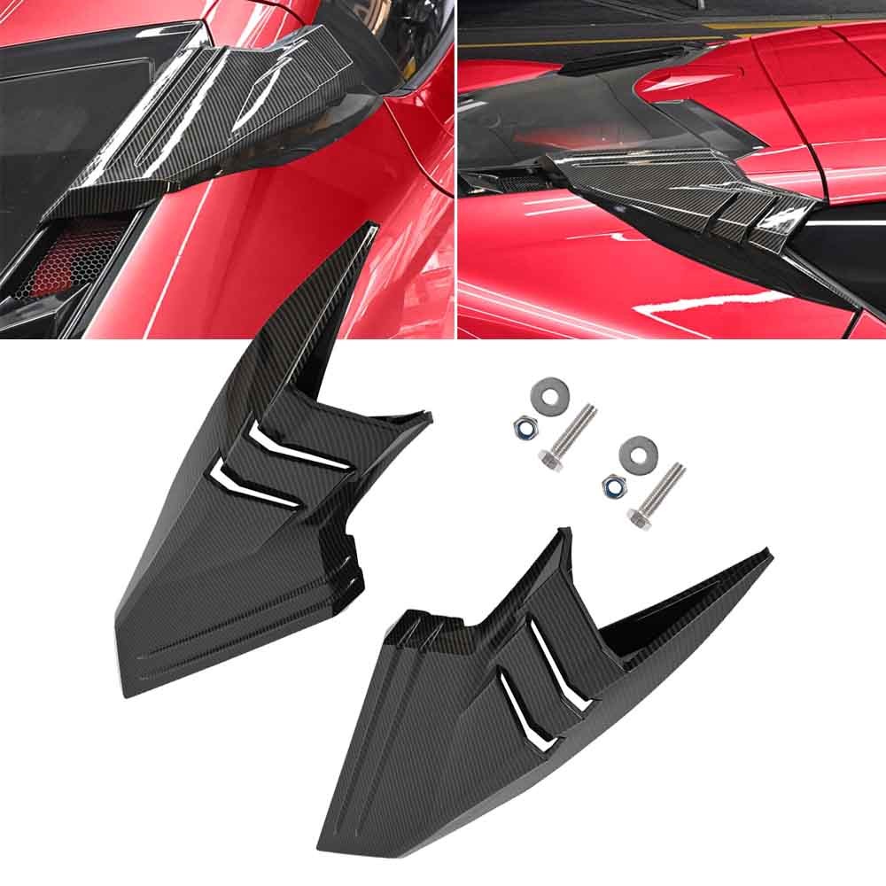 Carbon Pattern Rear Quarter Intake Vents For Corvette C8 Z51 Z06 E-RAY Coupe 20+