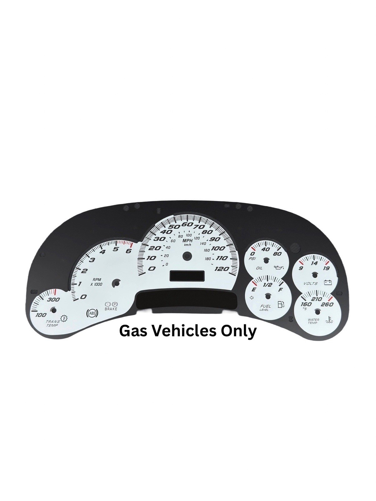 GM Silverado Sierra SS Style Gauge Face Overlay Clusters 03-05 Gas LED Edition