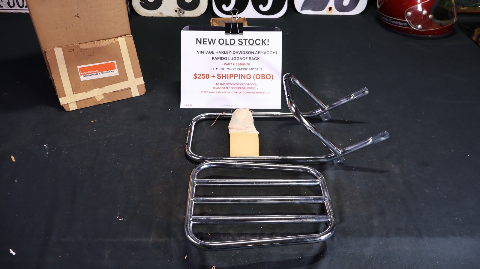 Vintage Harley Davidson Aermacchi Rapido Luggage Rack 53400-70 NOS 1970-72 OEM