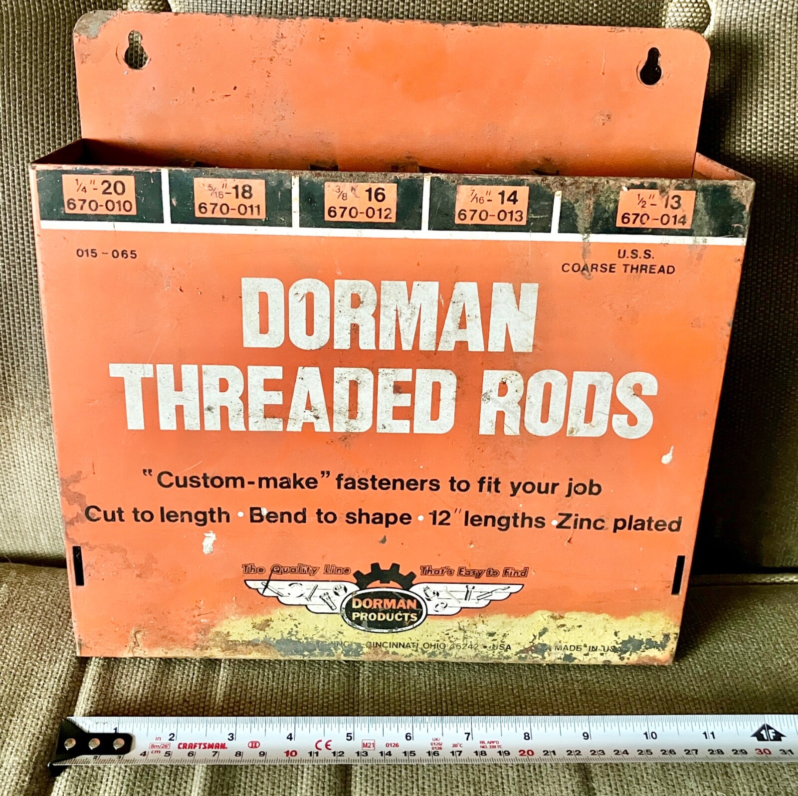 Vintage Dorman Threaded Rods Display Advertising - RARE Vintage Dorman Threaded Rods Display Advertising - RARE