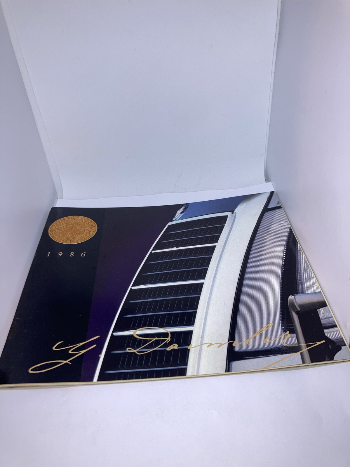 1986 Mercedes Benz Vintage Sales Brochure Golden Seal 7”L X 8”W VGC CM1