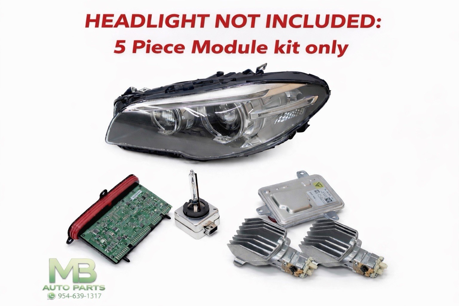 2014-2016 BMW 528 535 Left Headlight Led Module Ballast Bulb Kit 4Pc HID AFS