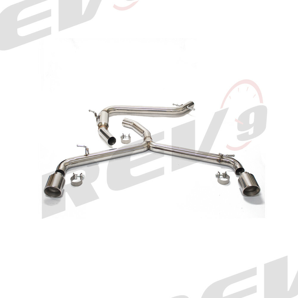 REV9 60mm TURBO EXHAUST SYSTEM STAINLESS FOR 09-14 VW GTI GOLF MK6 2.0T TFSI