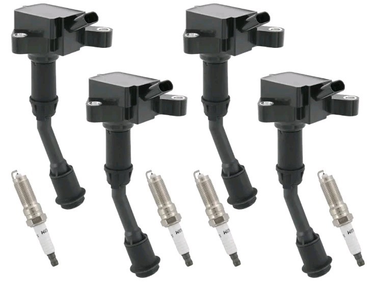4PCS Ignition Coils & Spark Plugs & Wires For Ford Escape Fusion L4 1.5L UF735