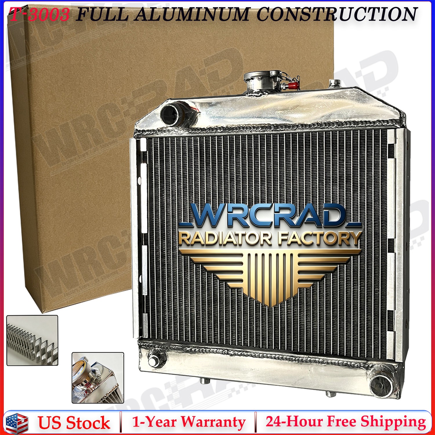 All Aluminum Radiator fits Ford Holland Compact Tractor 1000 1500 1600 1700 1900