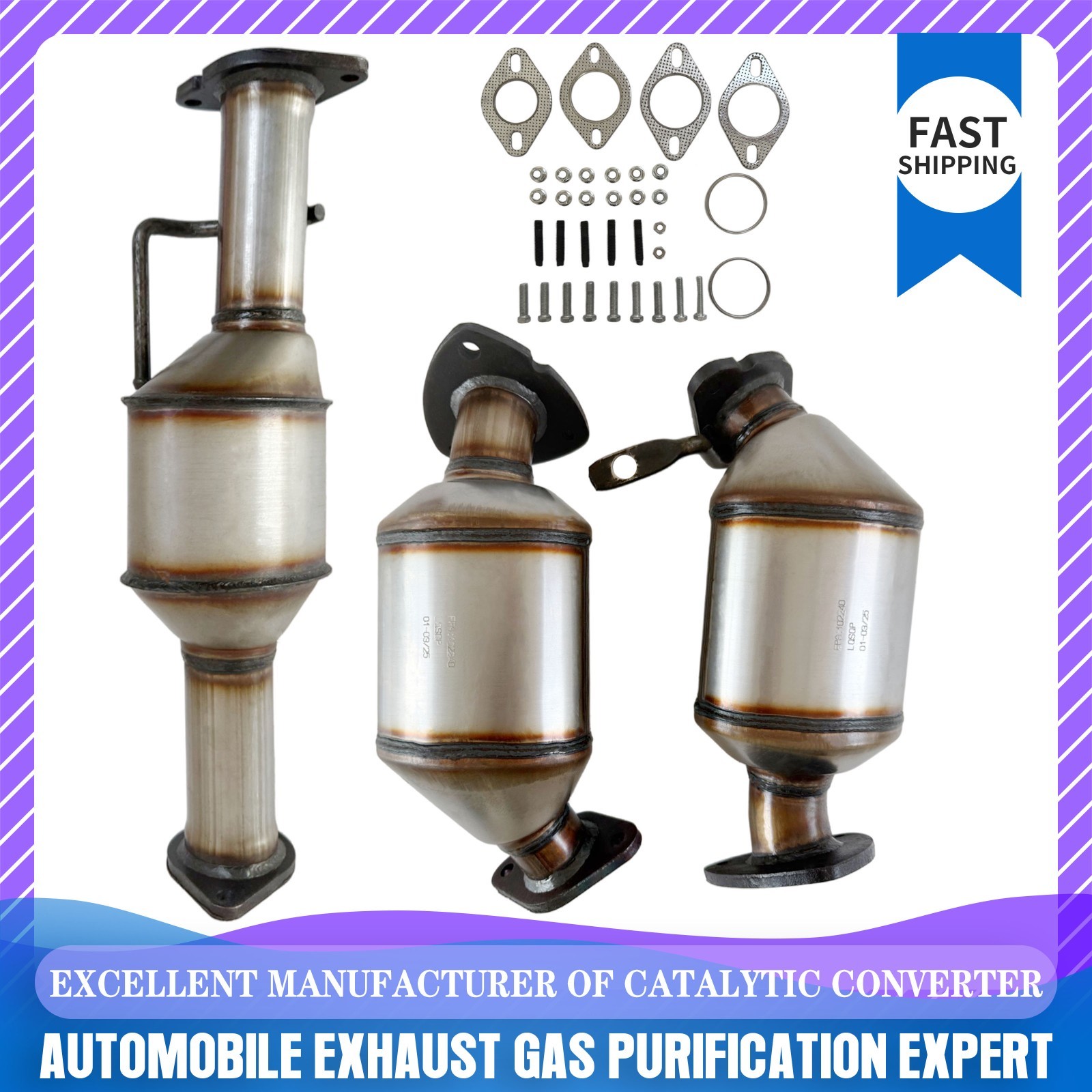 Catalytic Converter Set Fit for 2009-17 Chevy Traverse 3.6L 08-17 Buick Enclave