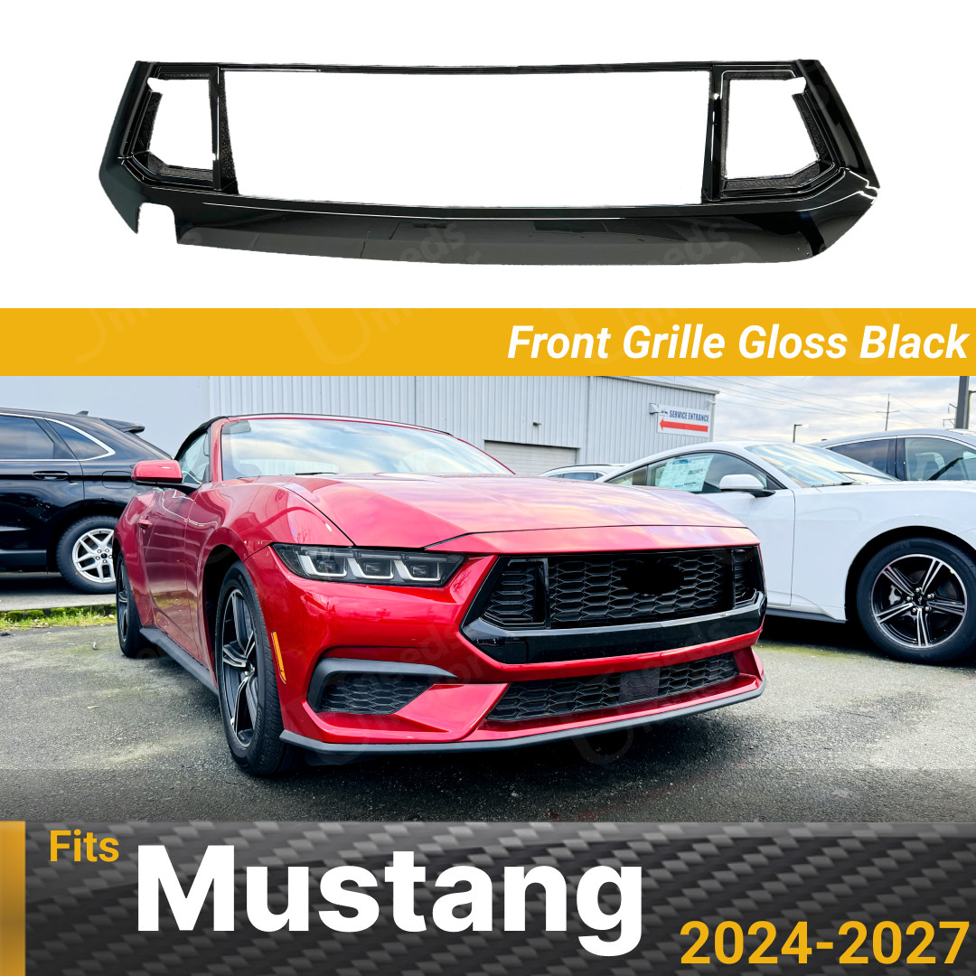 For 2024-27 Ford Mustang Gloss Black Dark Horse Style Front Grill Bumper Grille