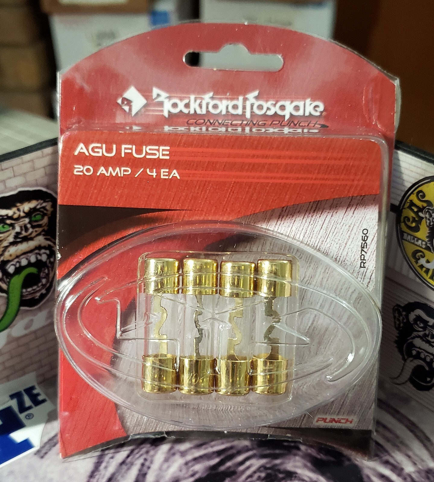 ⚡Rockford Fosgate AGU-20A FUSE⭐GOLD PLATED Glass Tube RP-7560⭐4 Pack Genuine NEW