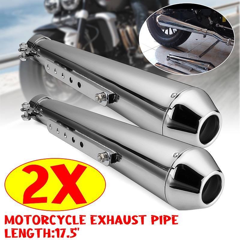 Fits for Harley Suzuki Chrome Universal Motorcycle Exhaust Pipe Muffler Silencer Fits for Harley Suzuki Chrome Universal Motorcycle Exhaust Pipe Muffler Silencer