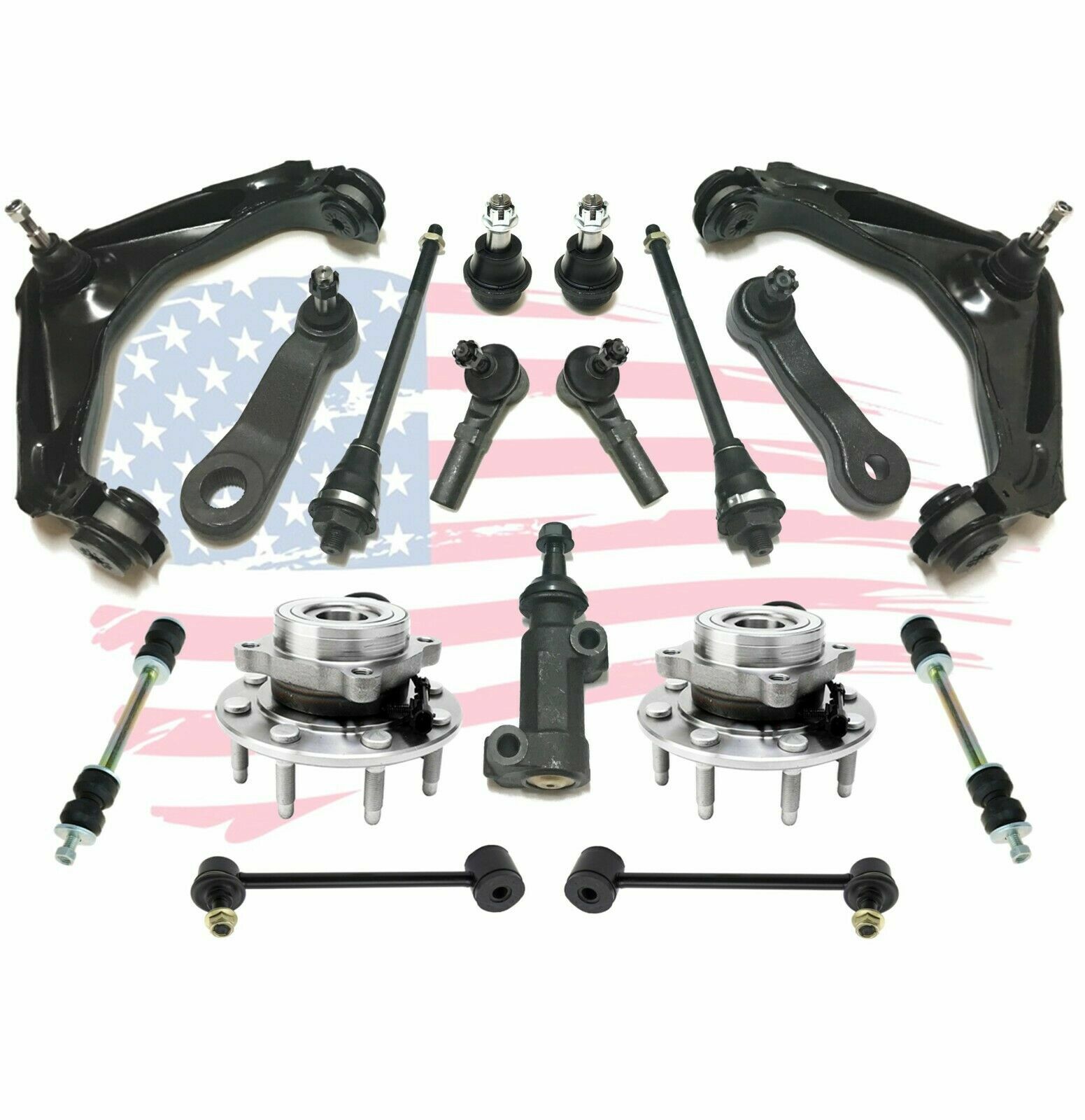 17 Pc Suspension Kit for Chevrolet Suburban 2500 Hummer H2 Control Arm Wheel Hub