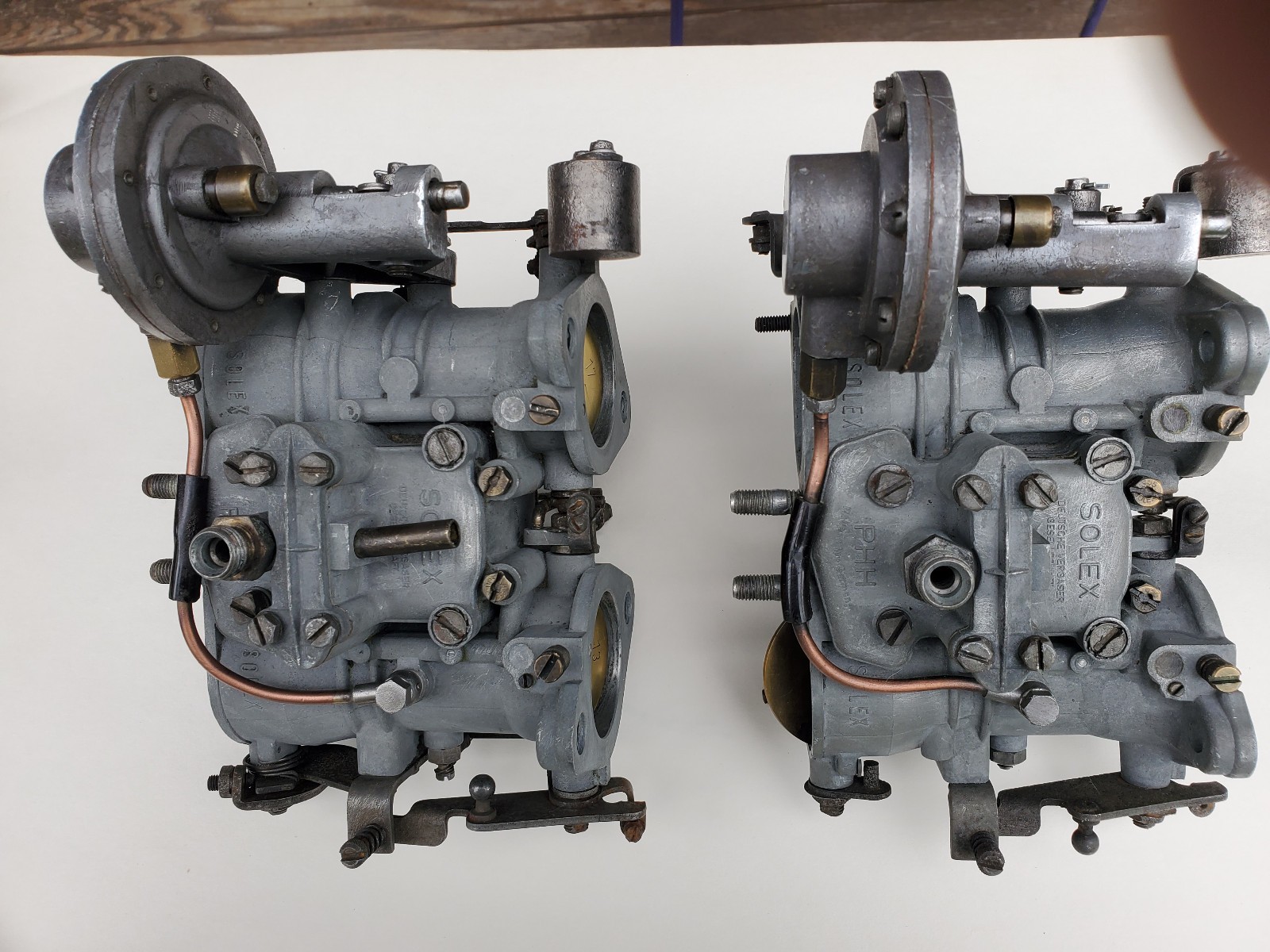 Pair (2) of Antique Mercedes Benz OEM Solex side draft carburetor
