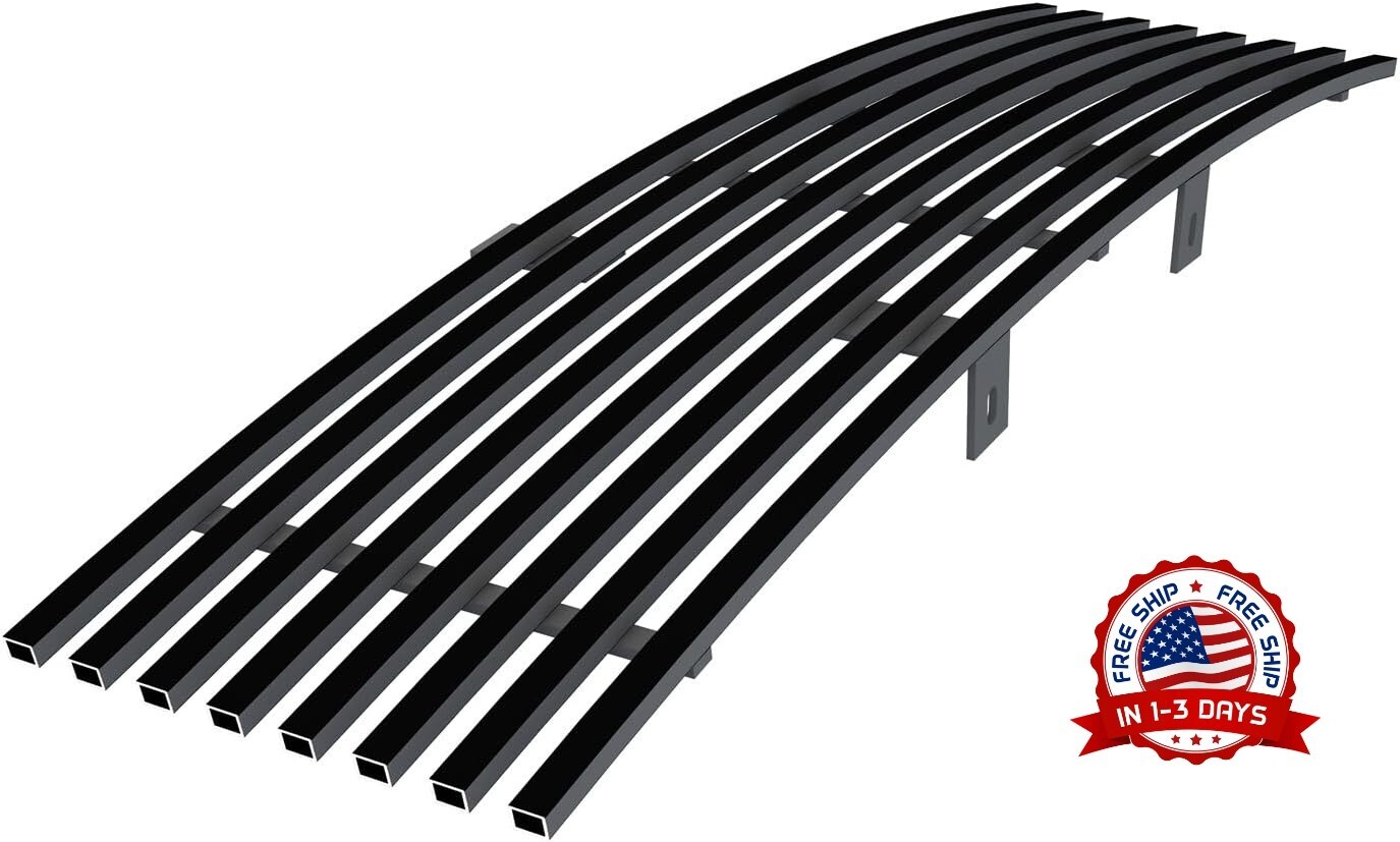 Parachoques inferior de acero inoxidable negro con inserto de rejilla horizontal Parachoques inferior de acero inoxidable negro con inserto de rejilla horizontal