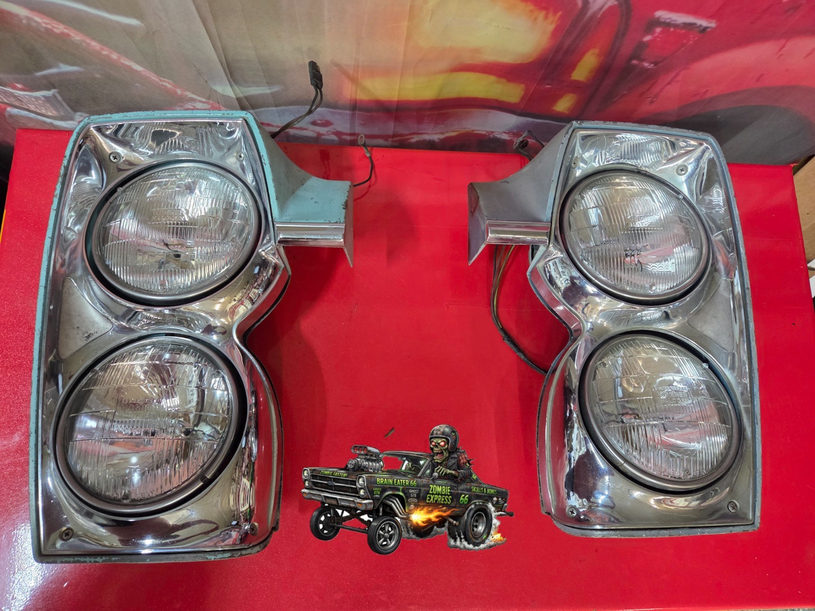 SWEET pair of 1965 Mercury Comet Cyclone Caliente headlights headlight assembly