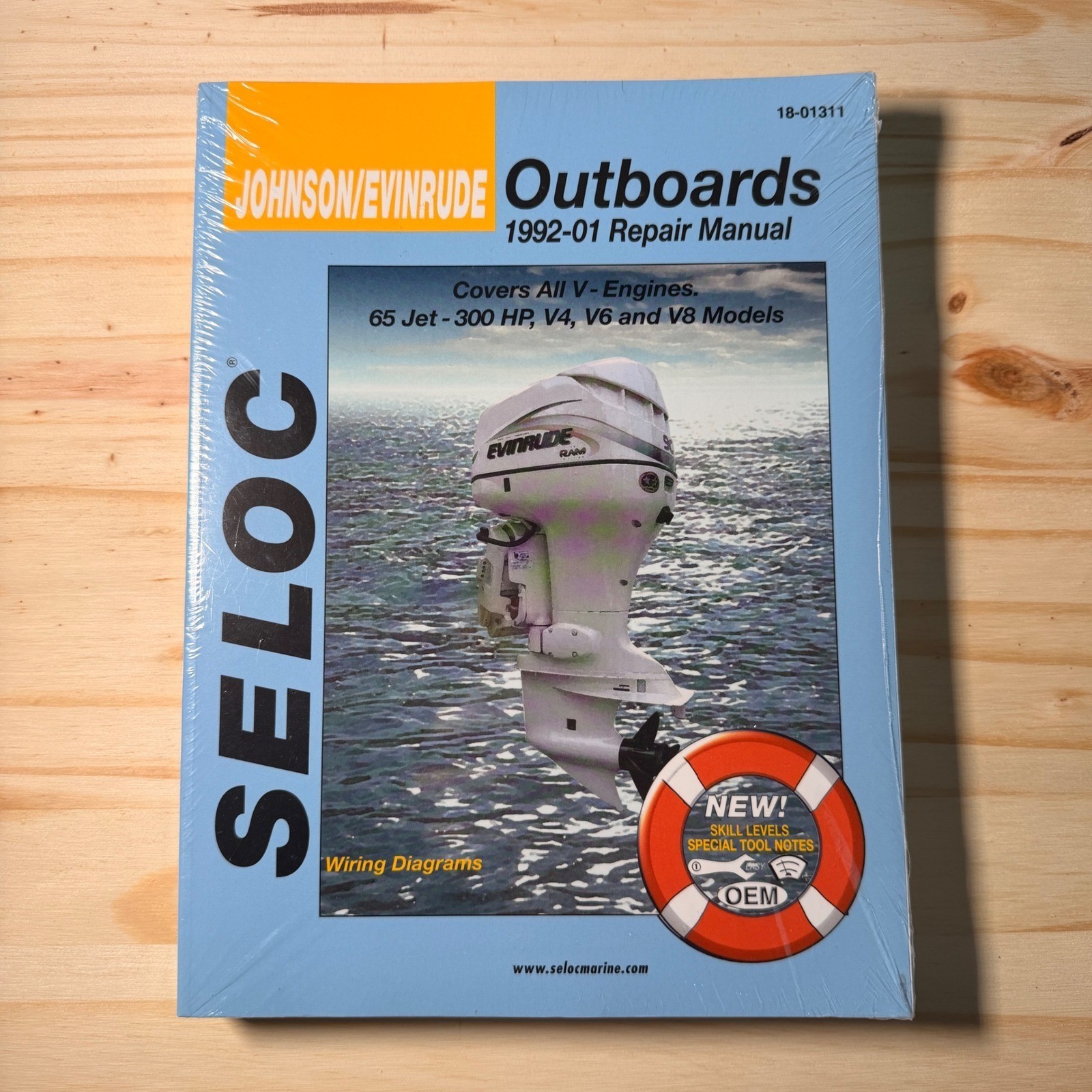 Seloc 18-01311 Johnson Evinrude Outboard Repair Manual 1992-01 V4 V6 V8 65-300HP