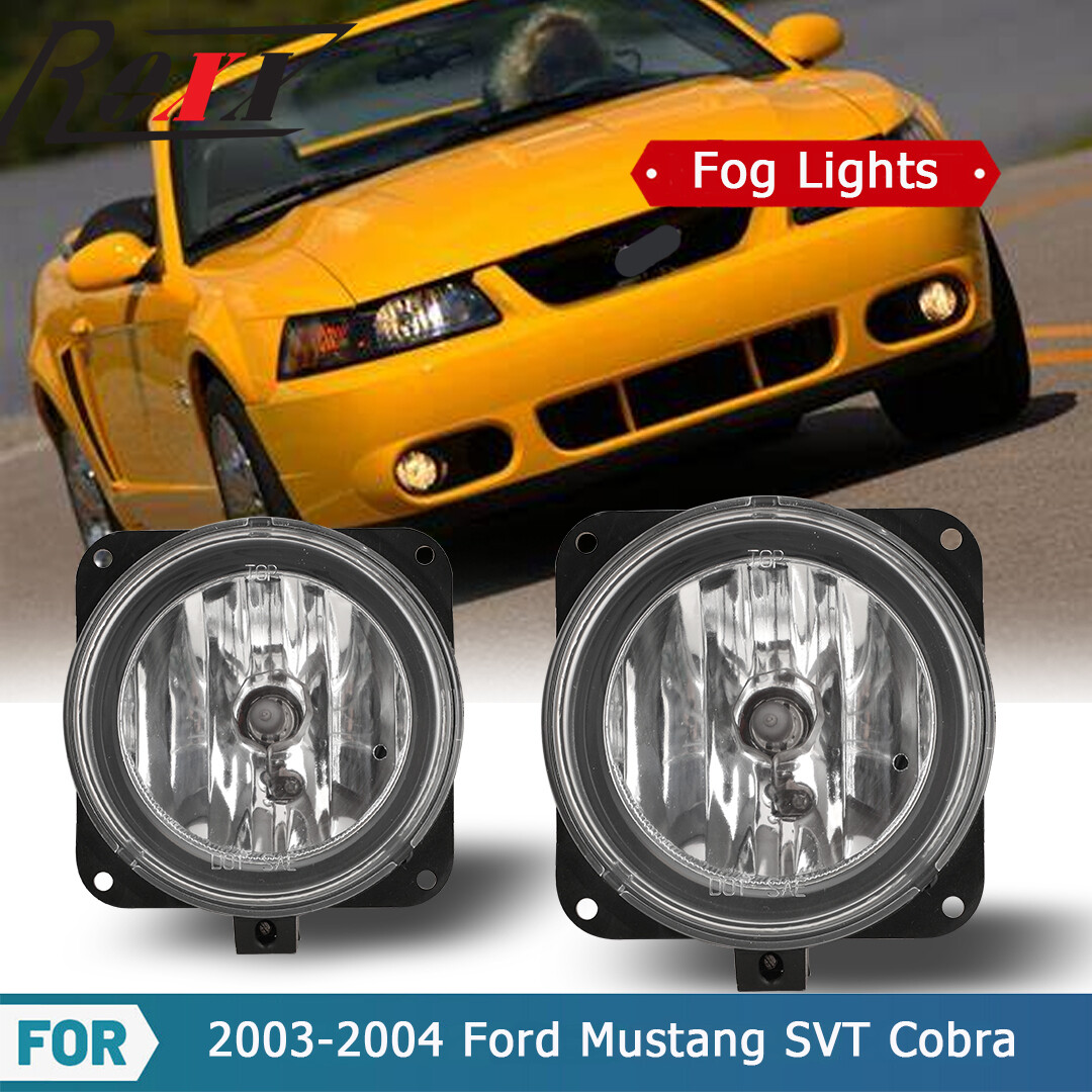 Fog Lights for 2003-2004 Ford Mustang SVT Cobra Projectors Black Lamp Left+Right